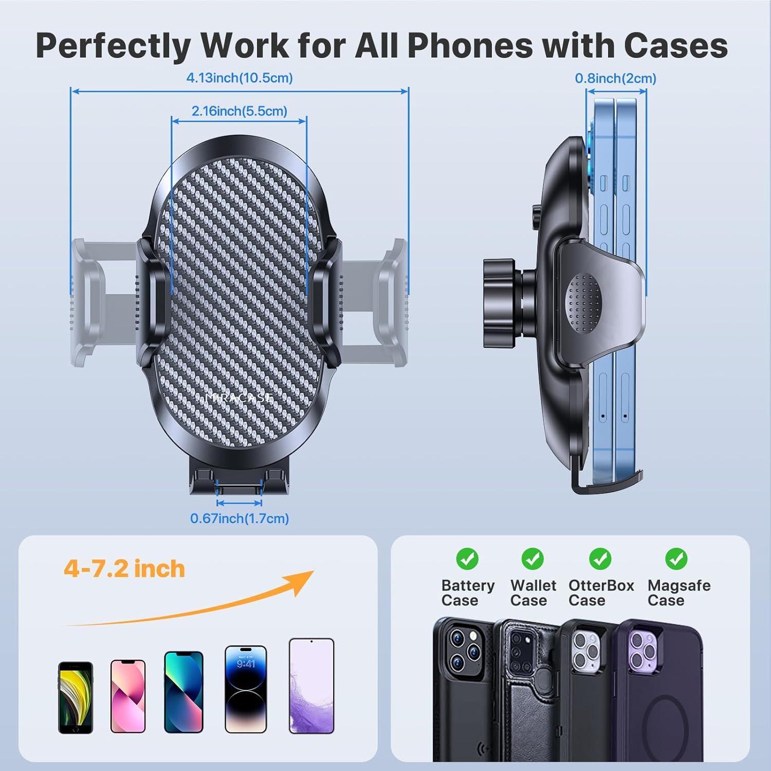Miracase Phone Holder Car Mount:Universal Air Vent Cellphone Stand Brakect with Metal Hook Clip,360 Rotating Carmount Accessories for iPhone 17/16/15/14/13/12 Pro Max,Galaxy,Camera,Black - pokemaMiracase Phone Holder Car Mount:Universal Air Vent Cellphone Stand Brakect with Metal Hook Clip,360 Rotating Carmount Accessories for iPhone 17/16/15/14/13/12 Pro Max,Galaxy,Camera,Black