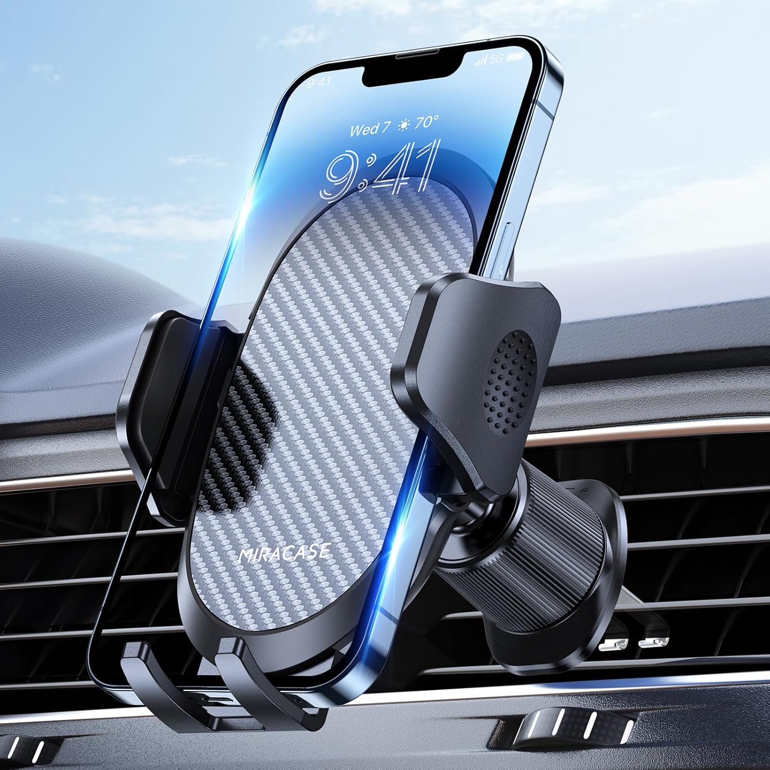 Miracase Phone Holder Car Mount:Universal Air Vent Cellphone Stand Brakect with Metal Hook Clip,360 Rotating Carmount Accessories for iPhone 17/16/15/14/13/12 Pro Max,Galaxy,Camera,Black - pokemaMiracase Phone Holder Car Mount:Universal Air Vent Cellphone Stand Brakect with Metal Hook Clip,360 Rotating Carmount Accessories for iPhone 17/16/15/14/13/12 Pro Max,Galaxy,Camera,Black