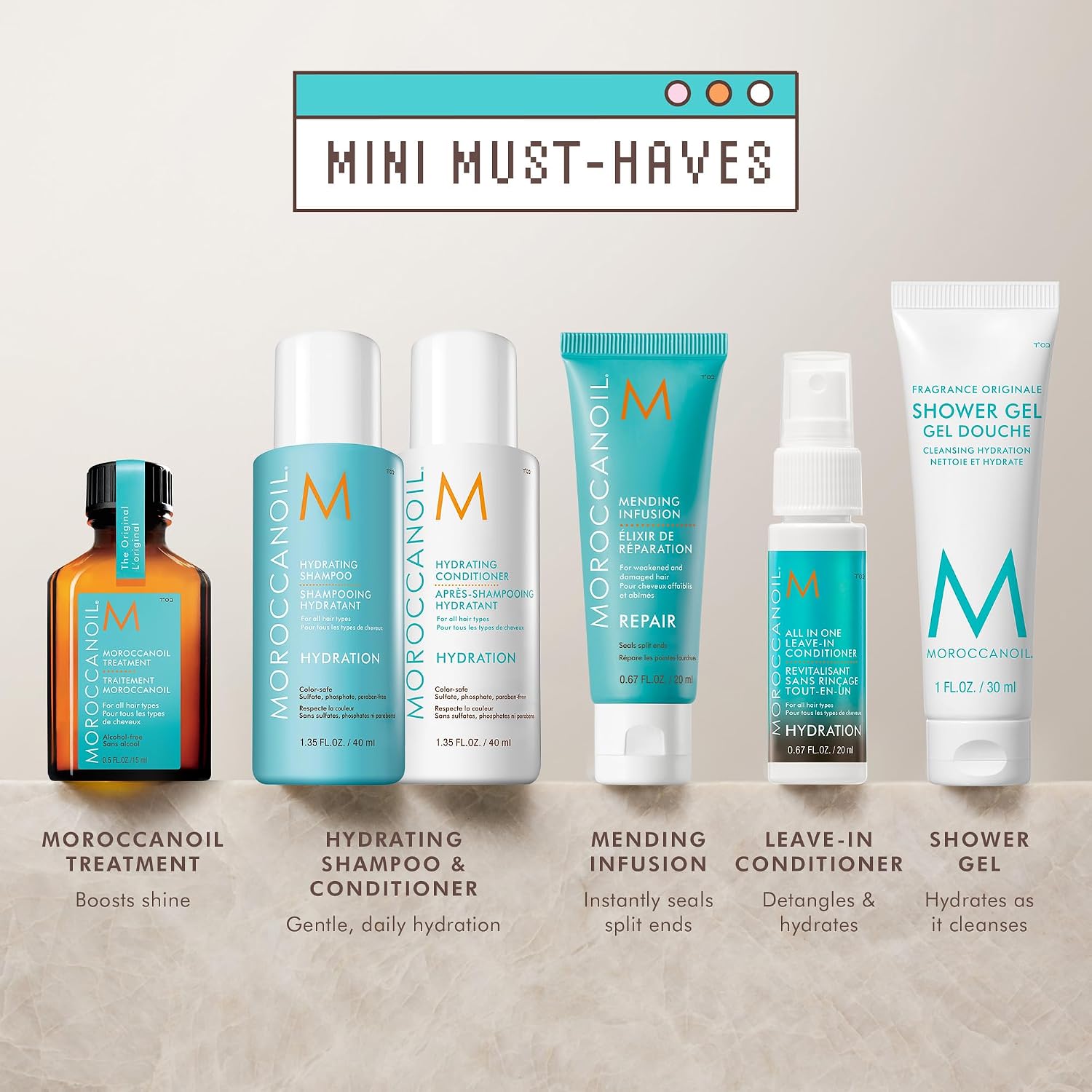 Moroccanoil Mini incontournables - Ensemble d'échantillons de luxe - pokemaMoroccanoil Mini incontournables - Ensemble d'échantillons de luxe