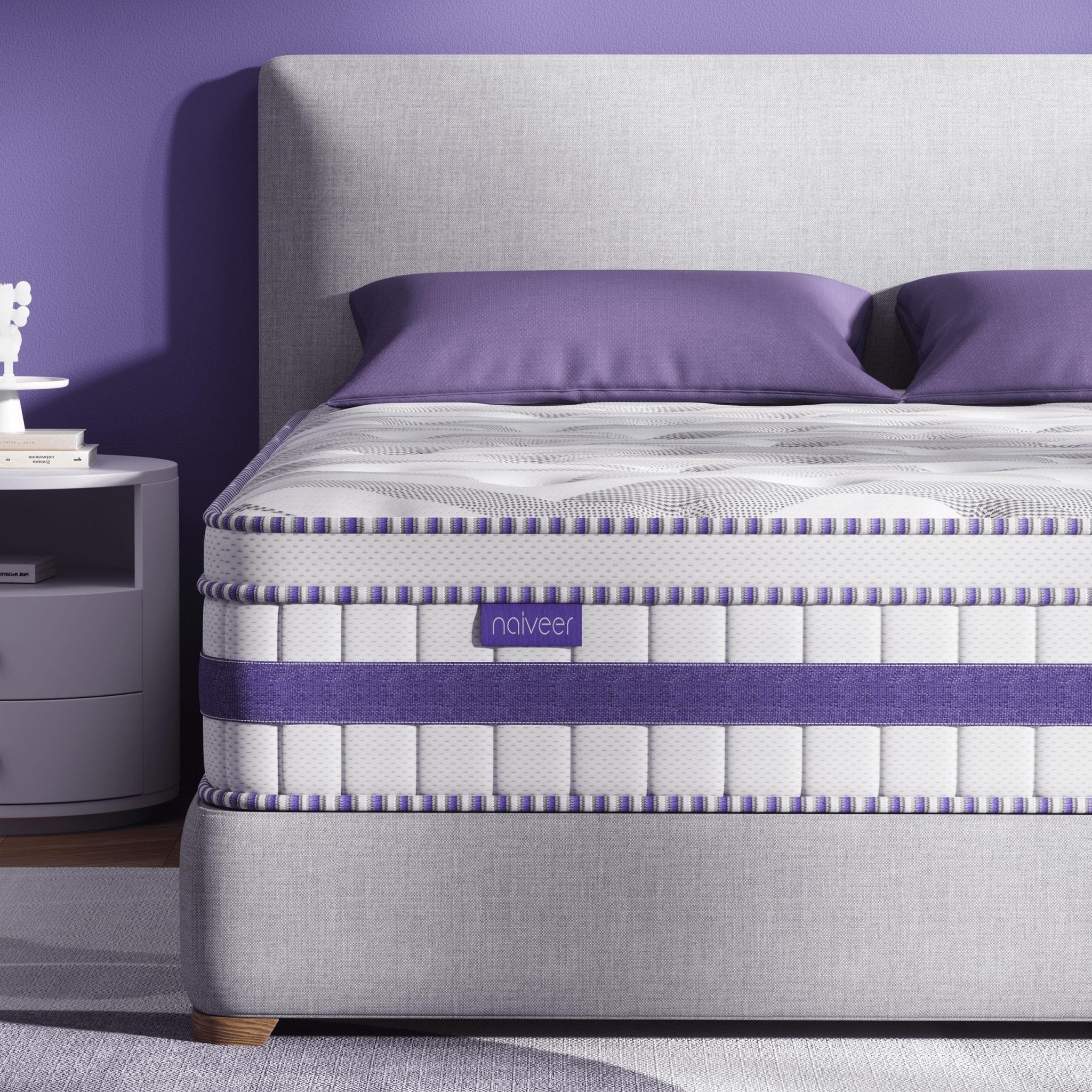 Naiveer Cool Gel Memory Foam Hybrid Mattress, 10 Inch King Size Mattress in A Box with Pocket Springs for Cool Sleep & Pressure Relief, Medium Firm Feeling with CertiPUR-US Certified Foam - pokemaNaiveer Cool Gel Memory Foam Hybrid Mattress, 10 Inch King Size Mattress in A Box with Pocket Springs for Cool Sleep & Pressure Relief, Medium Firm Feeling with CertiPUR-US Certified Foam