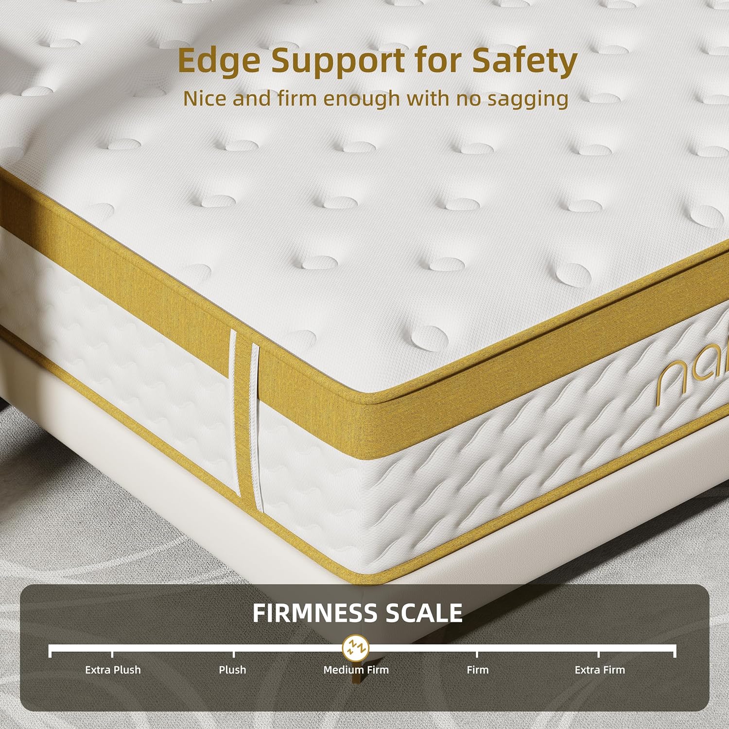 Naiveer Cool Gel Memory Foam Hybrid Mattress, 10 Inch King Size Mattress in A Box with Pocket Springs for Cool Sleep & Pressure Relief, Medium Firm Feeling with CertiPUR-US Certified Foam - pokemaNaiveer Cool Gel Memory Foam Hybrid Mattress, 10 Inch King Size Mattress in A Box with Pocket Springs for Cool Sleep & Pressure Relief, Medium Firm Feeling with CertiPUR-US Certified Foam