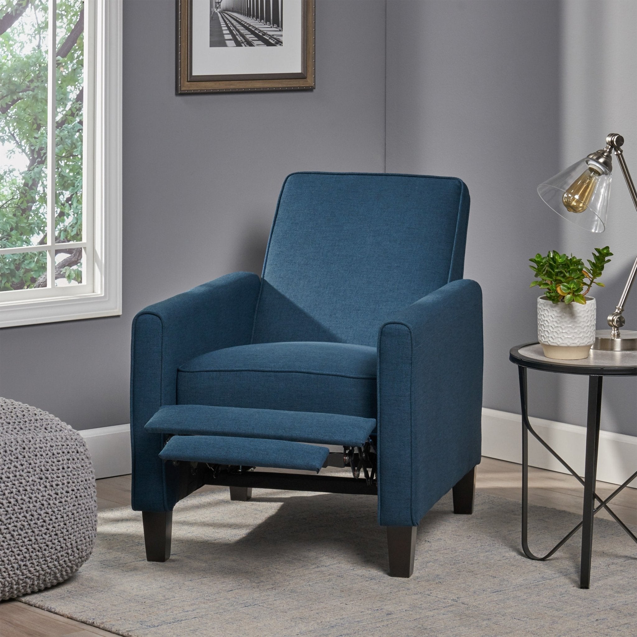 Navy Blue Fabric Push Back Chair for Elegant Home Décor(Old SKU:52422.00FDBL) - pokemabc29717160fc99270ef4aacefcefc691