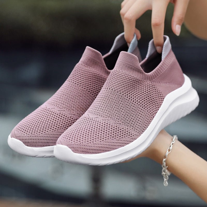 New Couple Flying Woven Socks Mouth Mesh Casual Sneakers For Women - pokema8e9bc1766cced88c768abc093201bd37