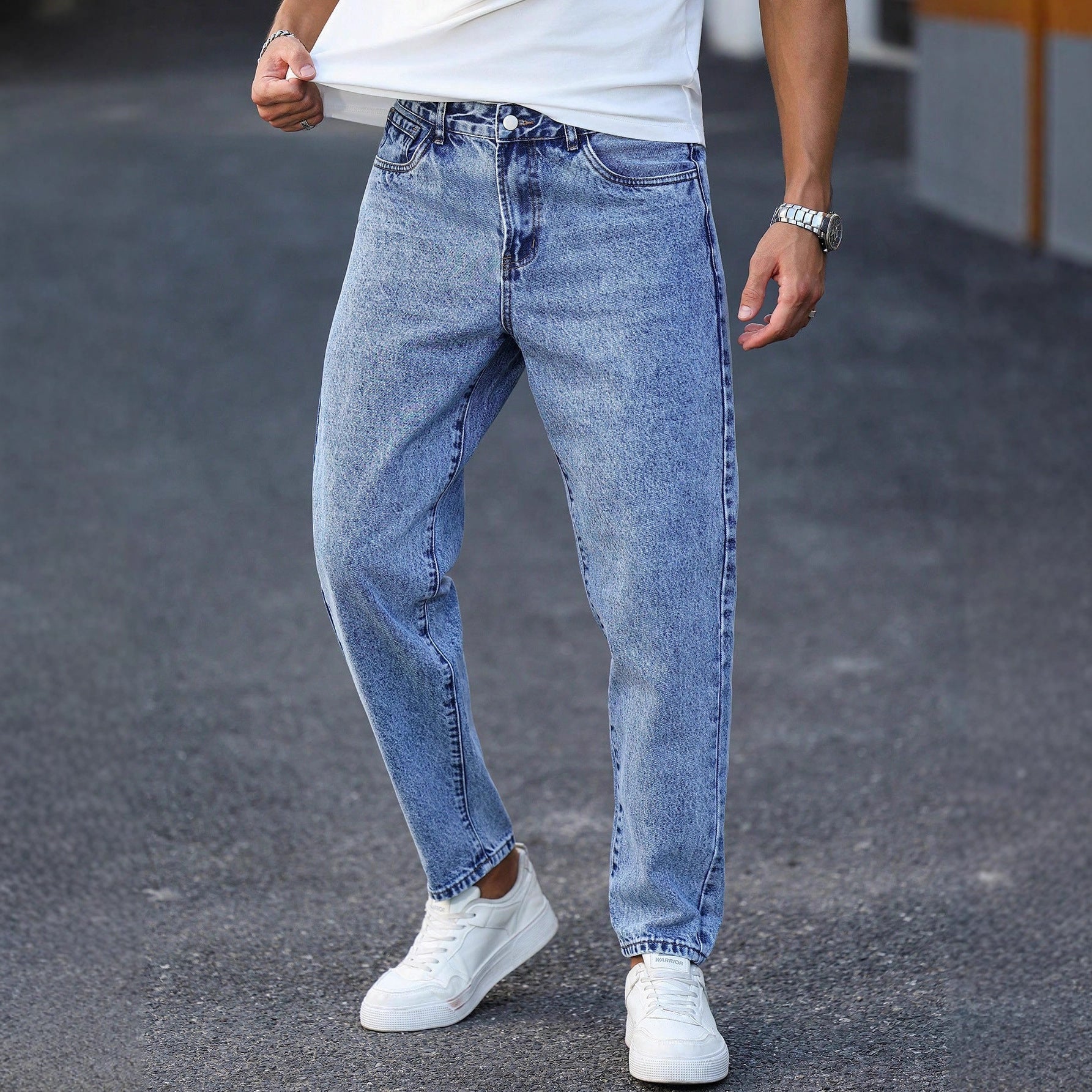 New Mens Light Blue Tapered Jeans - pokema2f4d17cdc5bd91c3657530e33d55dbf2