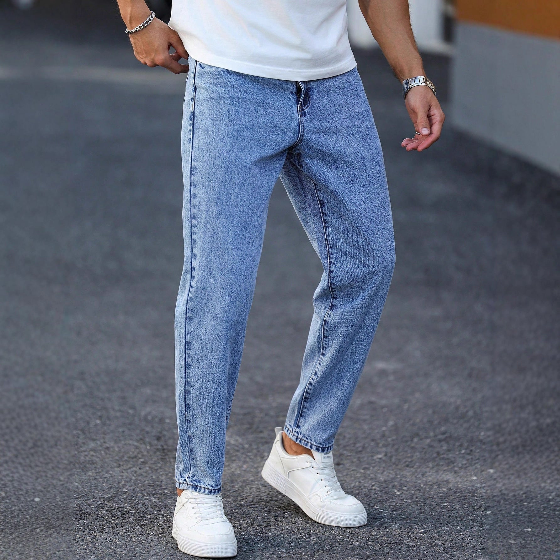 New Mens Light Blue Tapered Jeans - pokemadceb4531b907dc050535afff5cb62989