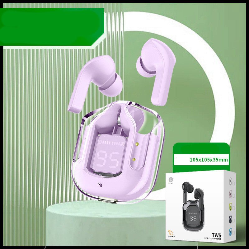 New Mini Transparent Wireless Bluetooth Headset Digital Display ENC Noise Reduction True Wireless Sports Music - pokema83fa583f71536c783c46f38a6034c559
