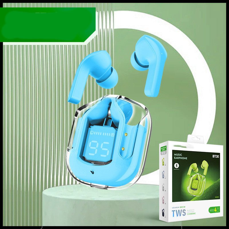 New Mini Transparent Wireless Bluetooth Headset Digital Display ENC Noise Reduction True Wireless Sports Music - pokema550f59033e67112def8445b4dfe29d05