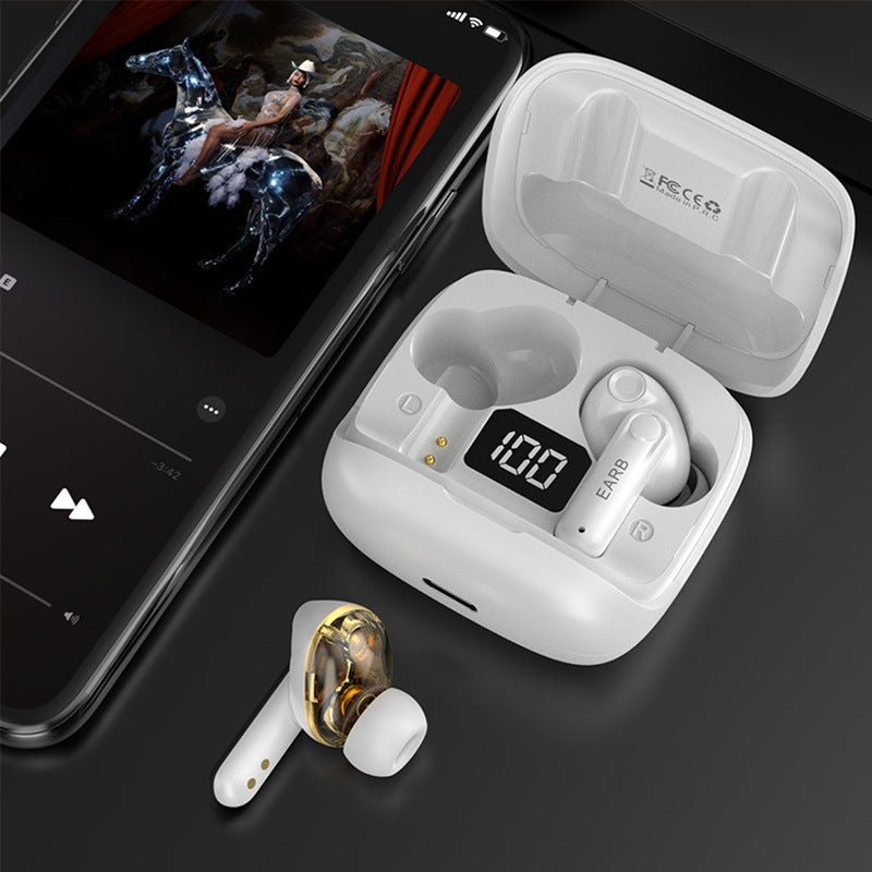 New Mini Transparent Wireless Bluetooth Headset Digital Display ENC Noise Reduction True Wireless Sports Music - pokema2f0608258790e99816856b17c9067dfd