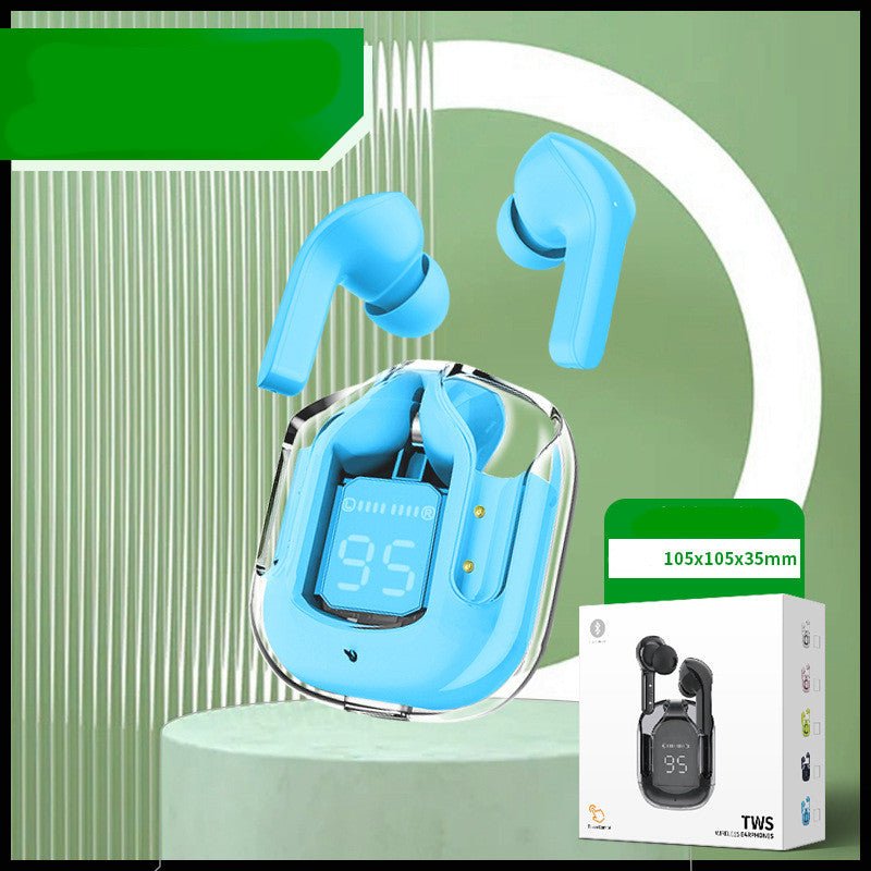 New Mini Transparent Wireless Bluetooth Headset Digital Display ENC Noise Reduction True Wireless Sports Music - pokemaf28e901031f3ae4e98160c946951c0be