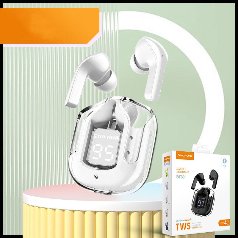 New Mini Transparent Wireless Bluetooth Headset Digital Display ENC Noise Reduction True Wireless Sports Music - pokema6c0c603f265d8cb6d4e82026828eb166