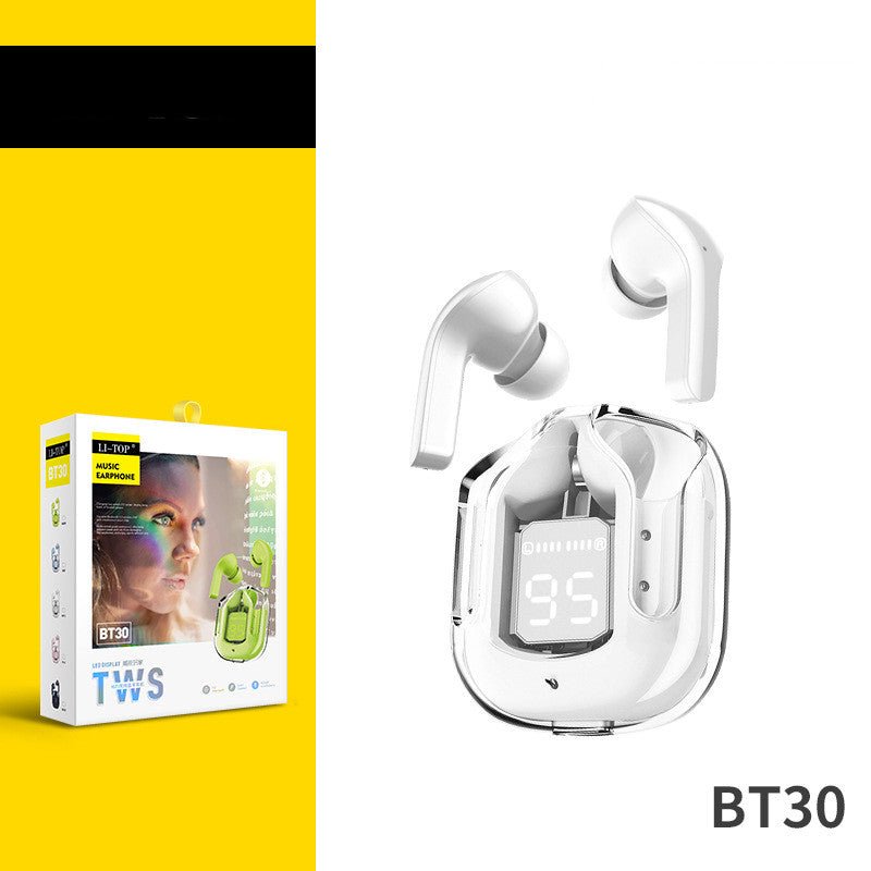 New Mini Transparent Wireless Bluetooth Headset Digital Display ENC Noise Reduction True Wireless Sports Music - pokemabafc9a010a5158e54d27bc2b956910bb