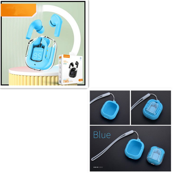New Mini Transparent Wireless Bluetooth Headset Digital Display ENC Noise Reduction True Wireless Sports Music - pokemaac026aed00f96f0029bbce77c7576b7b