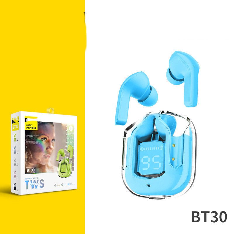 New Mini Transparent Wireless Bluetooth Headset Digital Display ENC Noise Reduction True Wireless Sports Music - pokema7096d5dea8bf6d4b1d0d7c740fc6622f