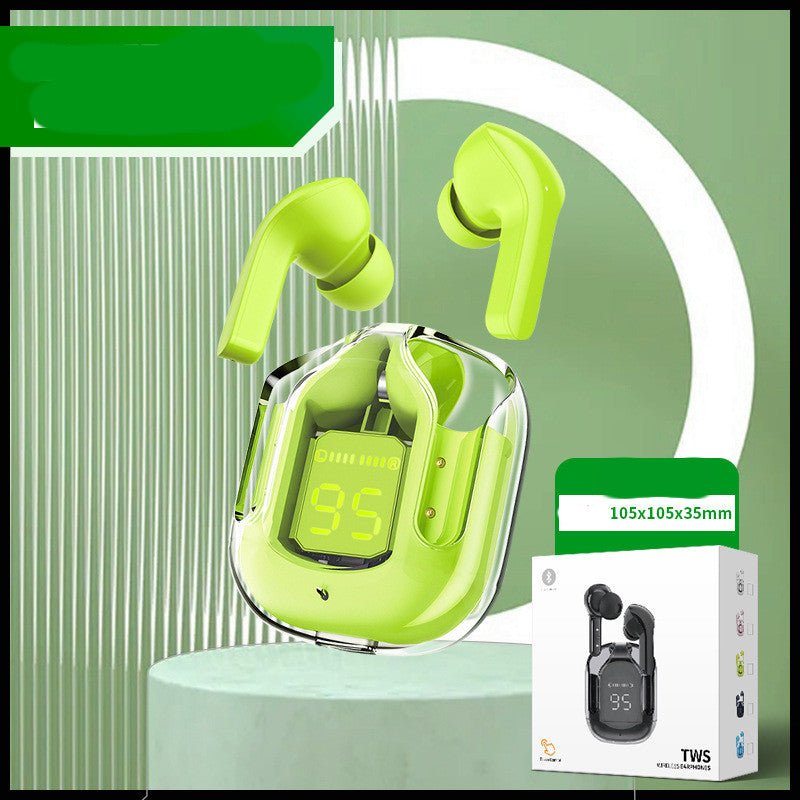 New Mini Transparent Wireless Bluetooth Headset Digital Display ENC Noise Reduction True Wireless Sports Music - pokemac3e14d314ec65fca672da90763df351c