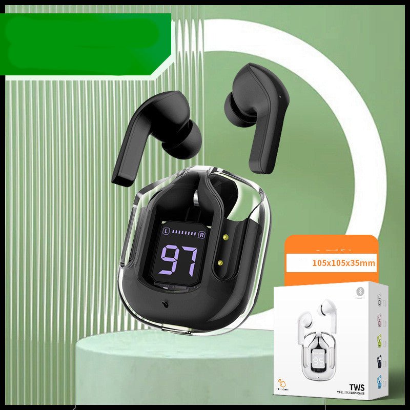 New Mini Transparent Wireless Bluetooth Headset Digital Display ENC Noise Reduction True Wireless Sports Music - pokema140778b26ed30386123296788e295