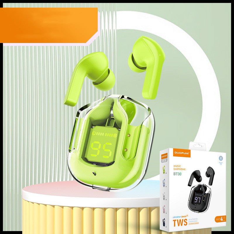 New Mini Transparent Wireless Bluetooth Headset Digital Display ENC Noise Reduction True Wireless Sports Music - pokemaeef75166f946dd23f1015bcb3a5c6b06
