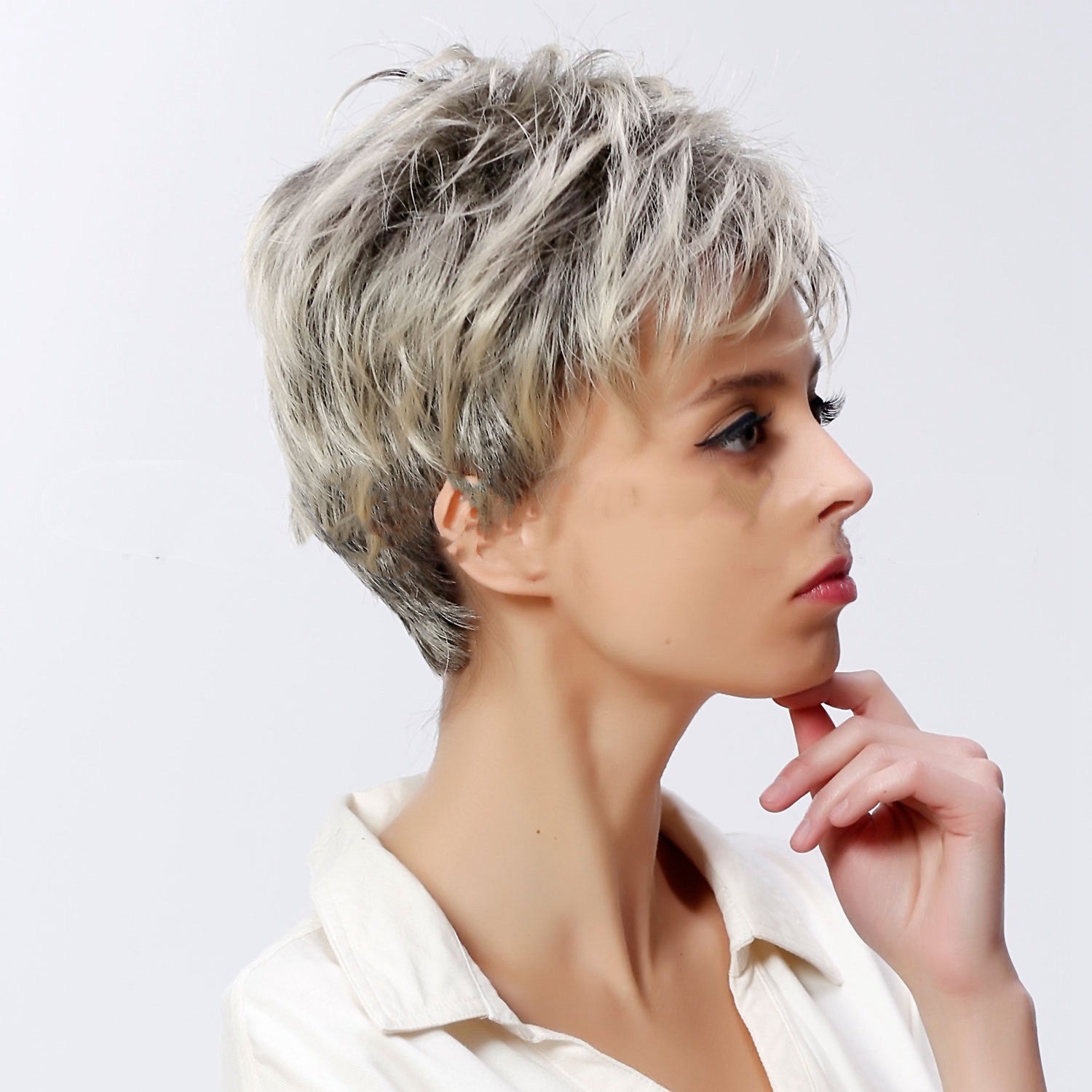 New short hair flower white hair set - pokema60483c2bbae98223849b317ba228d2a0
