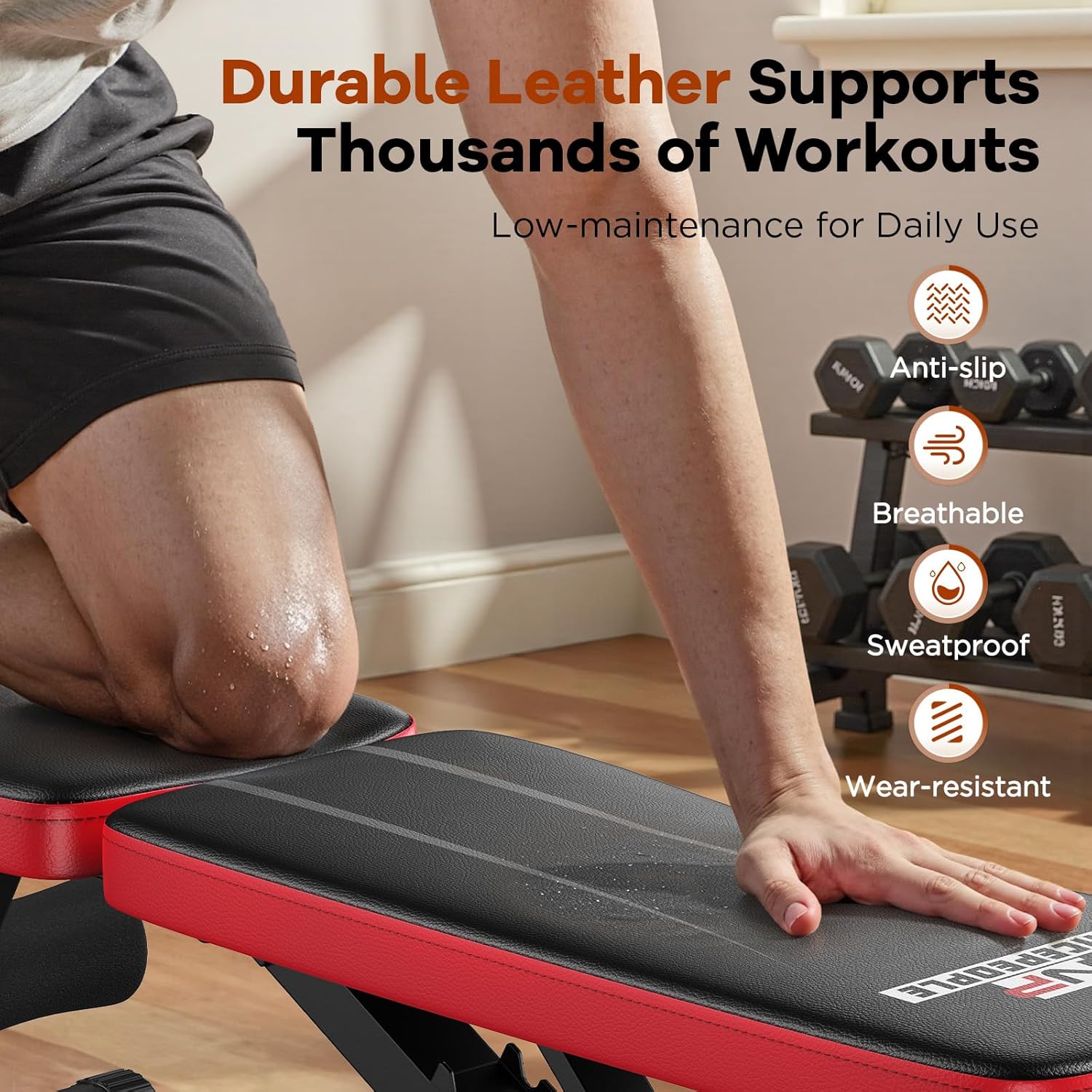 NICEPEOPLE Foldable Basic Weight Bench for Home Gym, Workout Bench with 8 Backrests, 660LBS Weight Capacity Adjustable Bench - pokemaNICEPEOPLE Foldable Basic Weight Bench for Home Gym, Workout Bench with 8 Backrests, 660LBS Weight Capacity Adjustable Bench