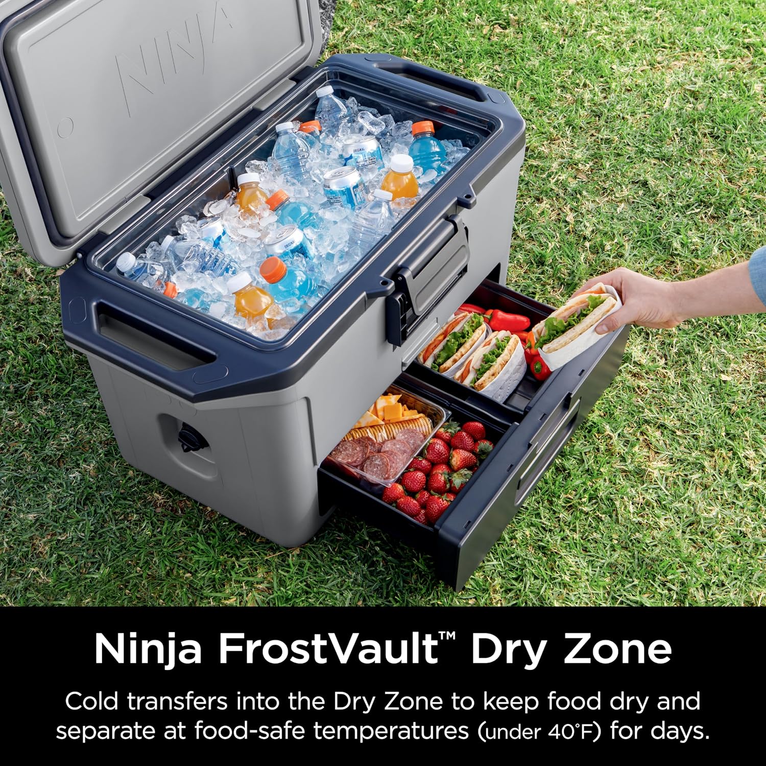 Ninja FrostVault 30qt Hard Cooler with Dry Zone, Integrated Fridge-Temp Dry Storage Drawer, Premium Heavy-Duty Insulated Cooler - pokemaNinja FrostVault 30qt Hard Cooler with Dry Zone, Integrated Fridge-Temp Dry Storage Drawer, Premium Heavy-Duty Insulated Cooler