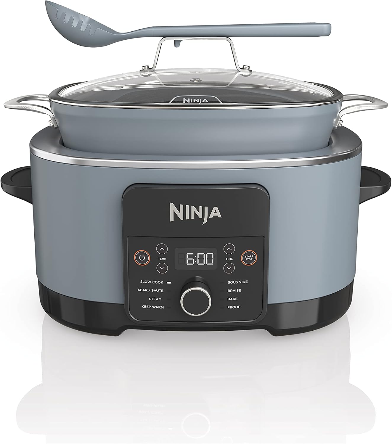 Ninja MC1001C Foodi PossibleCooker PRO 8.5 Quart Multi-Cooker, with 8-in-1 Slow Cooker,Dutch Oven,Steamer &More,Glass Lid & Integrated Spoon,Nonstick,Oven Safe Pot to 500°F,Sea Salt Gray,Sea Salt Grey - pokemaNinja MC1001C Foodi PossibleCooker PRO 8.5 Quart Multi-Cooker, with 8-in-1 Slow Cooker,Dutch Oven,Steamer &More,Glass Lid & Integrated Spoon,Nonstick,Oven Safe Pot to 500°F,Sea Salt Gray,Sea Salt Grey