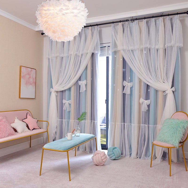 Nordic Simple Hollow Star Princess Wind Bedroom Blackout Curtains - pokema12b038b20e4d1483ce6075a9f7bbd7a5