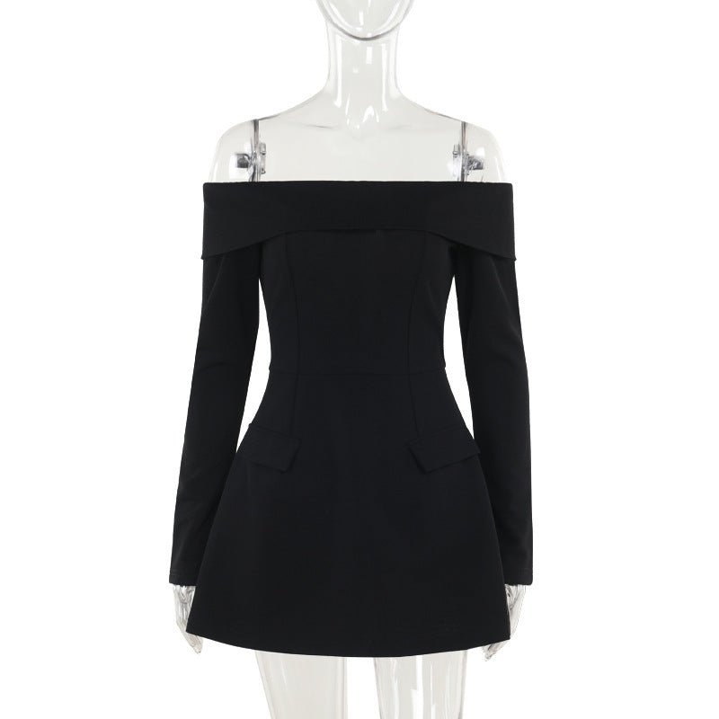 Off-shoulder A- Line Dress Women's Elegant Slim Fit - pokemafe3c953cf9c45554816db96ba400d34e