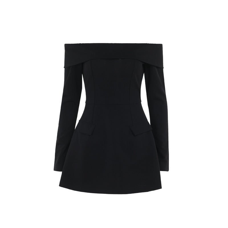 Off-shoulder A- Line Dress Women's Elegant Slim Fit - pokemad3d6ffde150c653bfaaad3bb7bff6de7