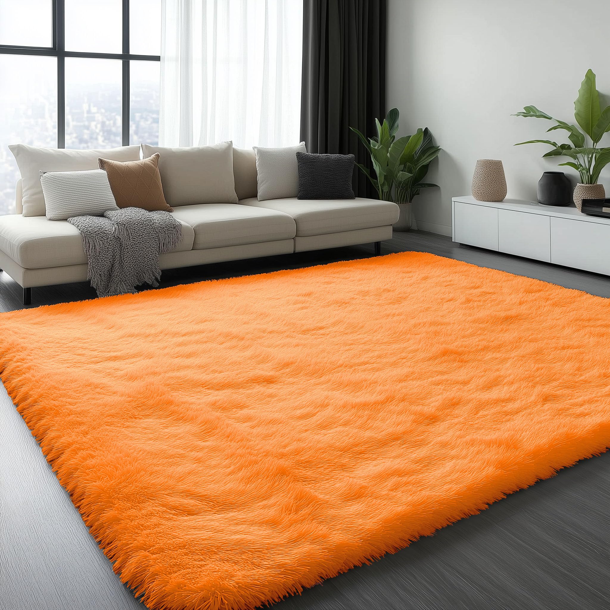 OLANLY Fluffy Area Rug for Living Room Bedroom, 5x8 Feet Soft Shaggy Non-Slip Carpet, Indoor Modern Plush Area Rugs for Kids Girls and Boys, Dorms, Nursery Rooms, Home Decor, Coffee - pokemaOLANLY Fluffy Area Rug for Living Room Bedroom, 5x8 Feet Soft Shaggy Non-Slip Carpet, Indoor Modern Plush Area Rugs for Kids Girls and Boys, Dorms, Nursery Rooms, Home Decor, Coffee