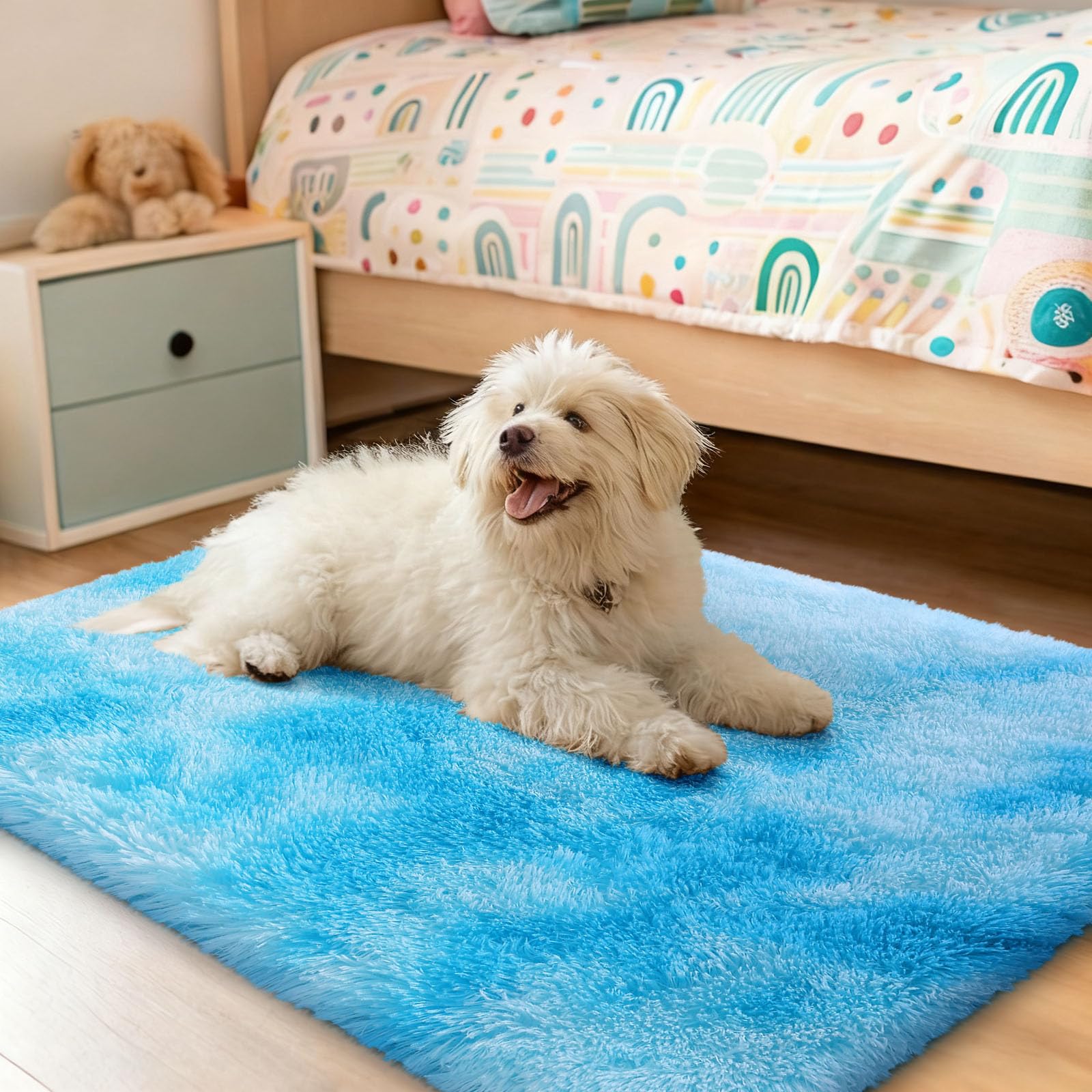 OLANLY Fluffy Area Rug for Living Room Bedroom, 5x8 Feet Soft Shaggy Non-Slip Carpet, Indoor Modern Plush Area Rugs for Kids Girls and Boys, Dorms, Nursery Rooms, Home Decor, Coffee - pokemaOLANLY Fluffy Area Rug for Living Room Bedroom, 5x8 Feet Soft Shaggy Non-Slip Carpet, Indoor Modern Plush Area Rugs for Kids Girls and Boys, Dorms, Nursery Rooms, Home Decor, Coffee
