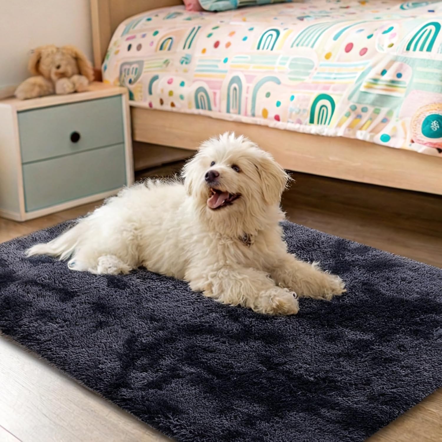 OLANLY Fluffy Area Rug for Living Room Bedroom, 5x8 Feet Soft Shaggy Non-Slip Carpet, Indoor Modern Plush Area Rugs for Kids Girls and Boys, Dorms, Nursery Rooms, Home Decor, Coffee - pokemaOLANLY Fluffy Area Rug for Living Room Bedroom, 5x8 Feet Soft Shaggy Non-Slip Carpet, Indoor Modern Plush Area Rugs for Kids Girls and Boys, Dorms, Nursery Rooms, Home Decor, Coffee