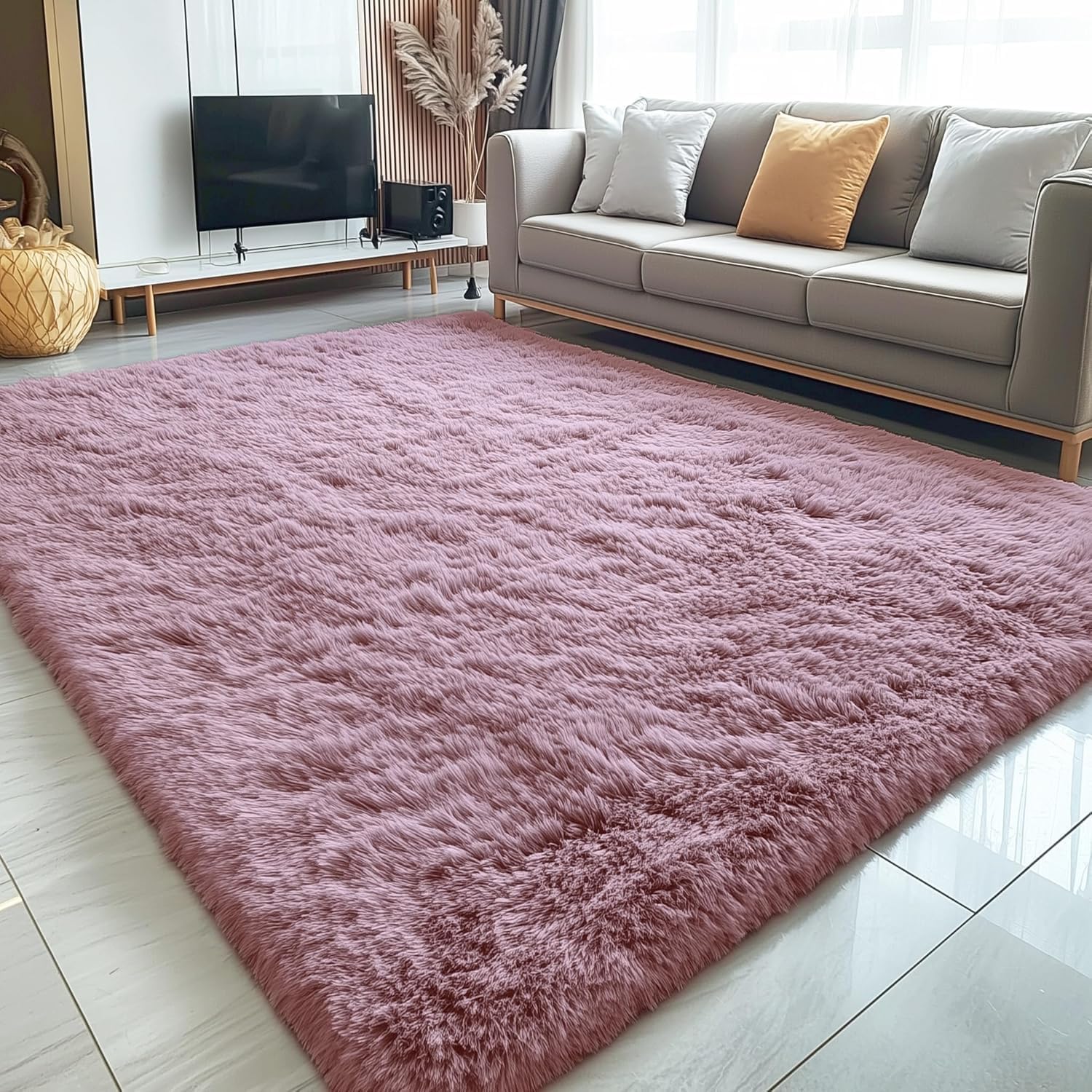 OLANLY Fluffy Area Rug for Living Room Bedroom, 5x8 Feet Soft Shaggy Non-Slip Carpet, Indoor Modern Plush Area Rugs for Kids Girls and Boys, Dorms, Nursery Rooms, Home Decor, Coffee - pokemaOLANLY Fluffy Area Rug for Living Room Bedroom, 5x8 Feet Soft Shaggy Non-Slip Carpet, Indoor Modern Plush Area Rugs for Kids Girls and Boys, Dorms, Nursery Rooms, Home Decor, Coffee