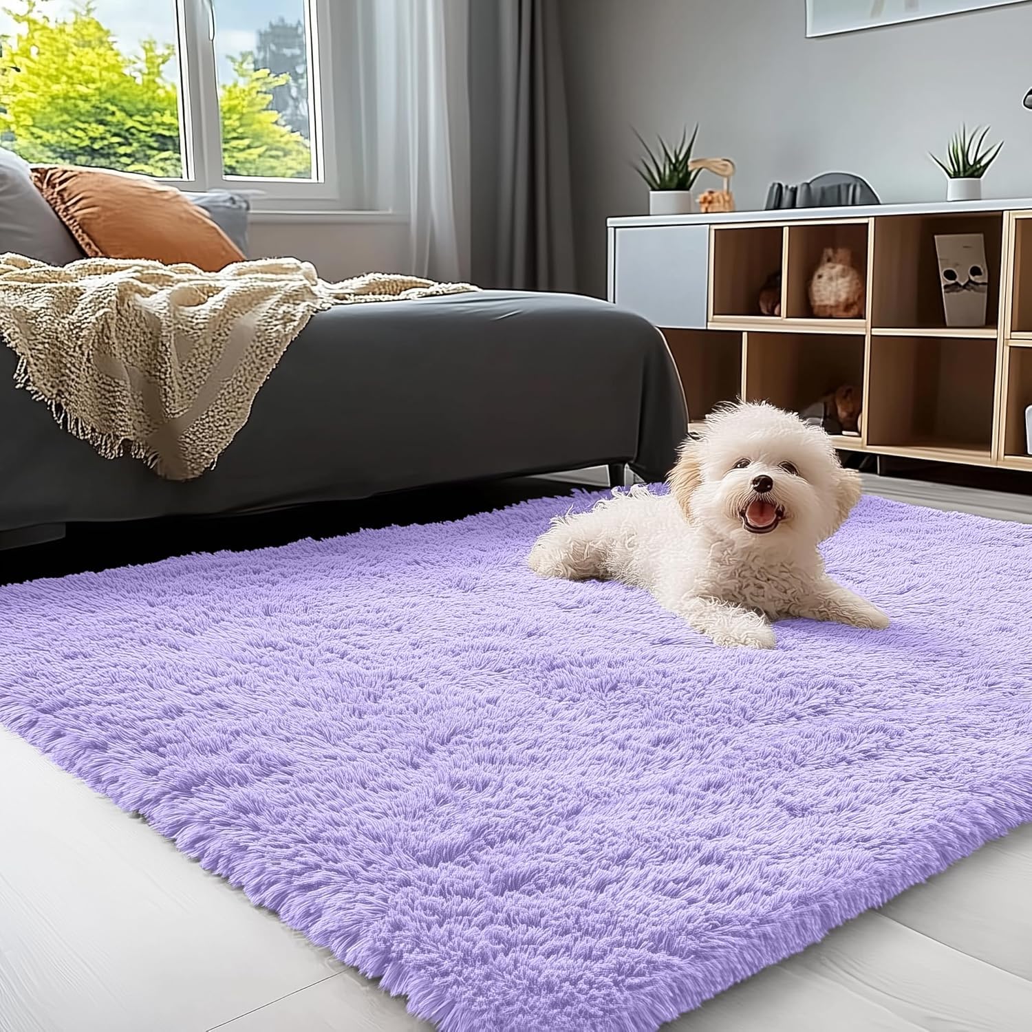 OLANLY Fluffy Area Rug for Living Room Bedroom, 5x8 Feet Soft Shaggy Non-Slip Carpet, Indoor Modern Plush Area Rugs for Kids Girls and Boys, Dorms, Nursery Rooms, Home Decor, Coffee - pokemaOLANLY Fluffy Area Rug for Living Room Bedroom, 5x8 Feet Soft Shaggy Non-Slip Carpet, Indoor Modern Plush Area Rugs for Kids Girls and Boys, Dorms, Nursery Rooms, Home Decor, Coffee
