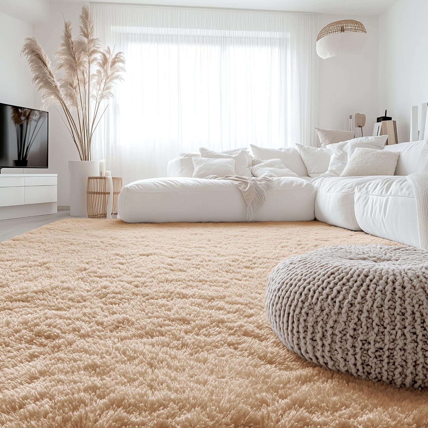OLANLY Fluffy Area Rug for Living Room Bedroom, 5x8 Feet Soft Shaggy Non-Slip Carpet, Indoor Modern Plush Area Rugs for Kids Girls and Boys, Dorms, Nursery Rooms, Home Decor, Coffee - pokemaOLANLY Fluffy Area Rug for Living Room Bedroom, 5x8 Feet Soft Shaggy Non-Slip Carpet, Indoor Modern Plush Area Rugs for Kids Girls and Boys, Dorms, Nursery Rooms, Home Decor, Coffee