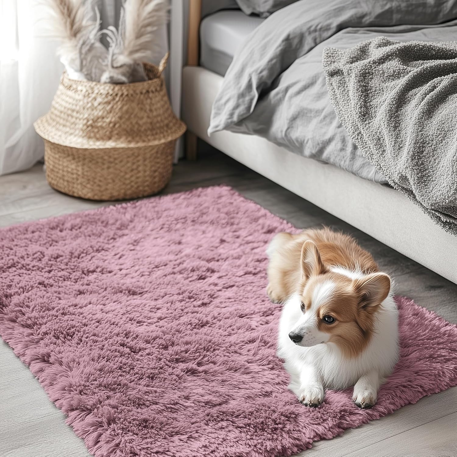 OLANLY Fluffy Area Rug for Living Room Bedroom, 5x8 Feet Soft Shaggy Non-Slip Carpet, Indoor Modern Plush Area Rugs for Kids Girls and Boys, Dorms, Nursery Rooms, Home Decor, Coffee - pokemaOLANLY Fluffy Area Rug for Living Room Bedroom, 5x8 Feet Soft Shaggy Non-Slip Carpet, Indoor Modern Plush Area Rugs for Kids Girls and Boys, Dorms, Nursery Rooms, Home Decor, Coffee