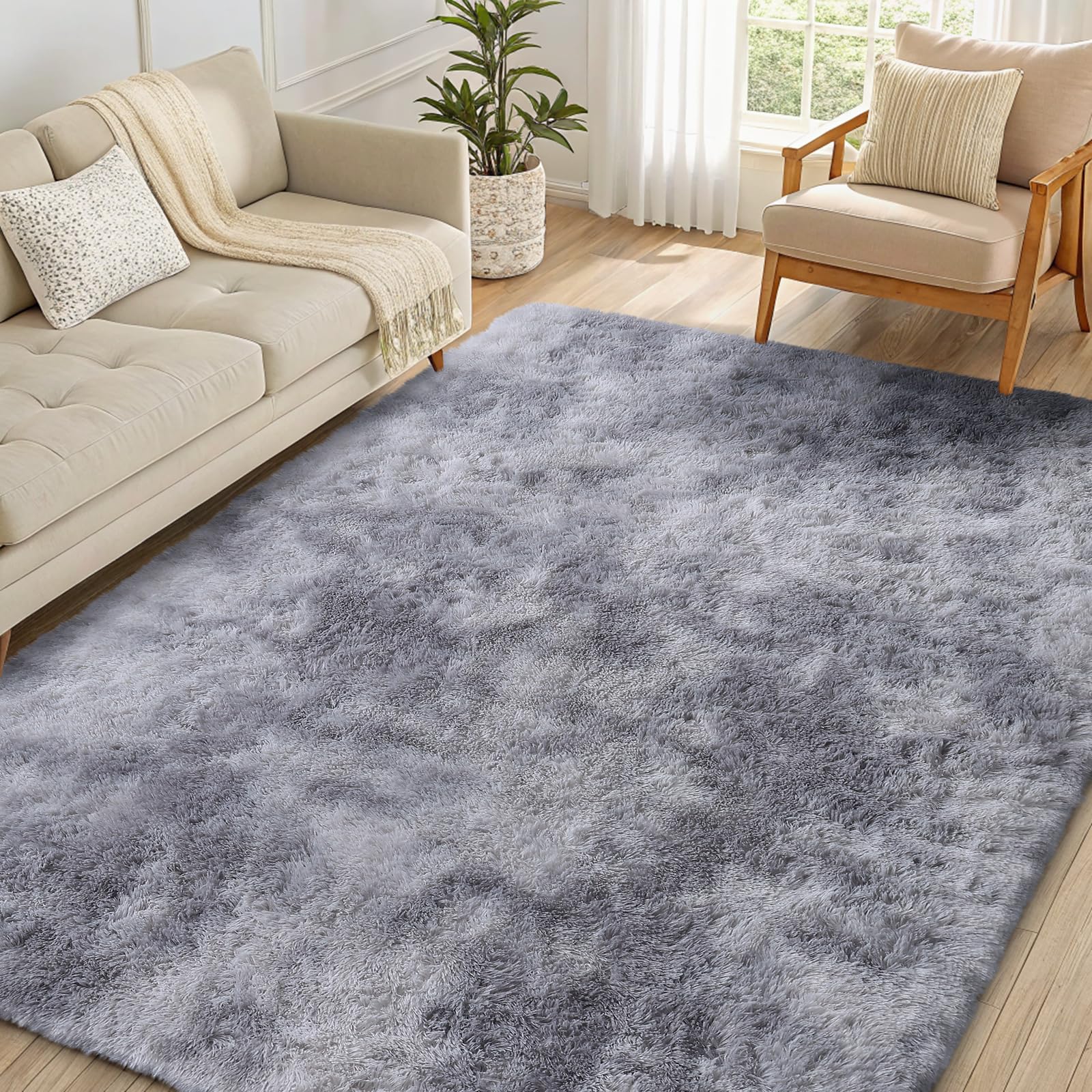 OLANLY Fluffy Area Rug for Living Room Bedroom, 5x8 Feet Soft Shaggy Non-Slip Carpet, Indoor Modern Plush Area Rugs for Kids Girls and Boys, Dorms, Nursery Rooms, Home Decor, Coffee - pokemaOLANLY Fluffy Area Rug for Living Room Bedroom, 5x8 Feet Soft Shaggy Non-Slip Carpet, Indoor Modern Plush Area Rugs for Kids Girls and Boys, Dorms, Nursery Rooms, Home Decor, Coffee