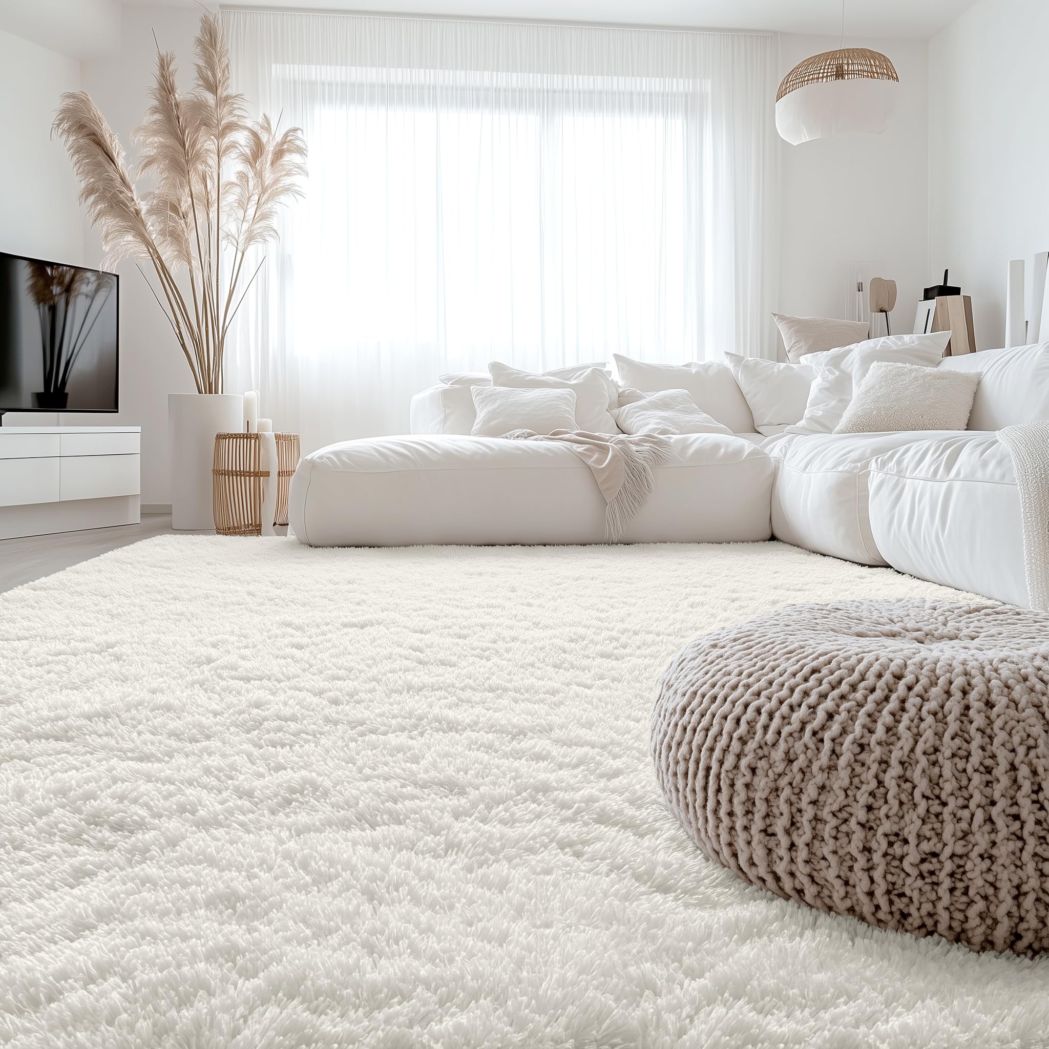 OLANLY Fluffy Area Rug for Living Room Bedroom, 5x8 Feet Soft Shaggy Non-Slip Carpet, Indoor Modern Plush Area Rugs for Kids Girls and Boys, Dorms, Nursery Rooms, Home Decor, Coffee - pokemaOLANLY Fluffy Area Rug for Living Room Bedroom, 5x8 Feet Soft Shaggy Non-Slip Carpet, Indoor Modern Plush Area Rugs for Kids Girls and Boys, Dorms, Nursery Rooms, Home Decor, Coffee