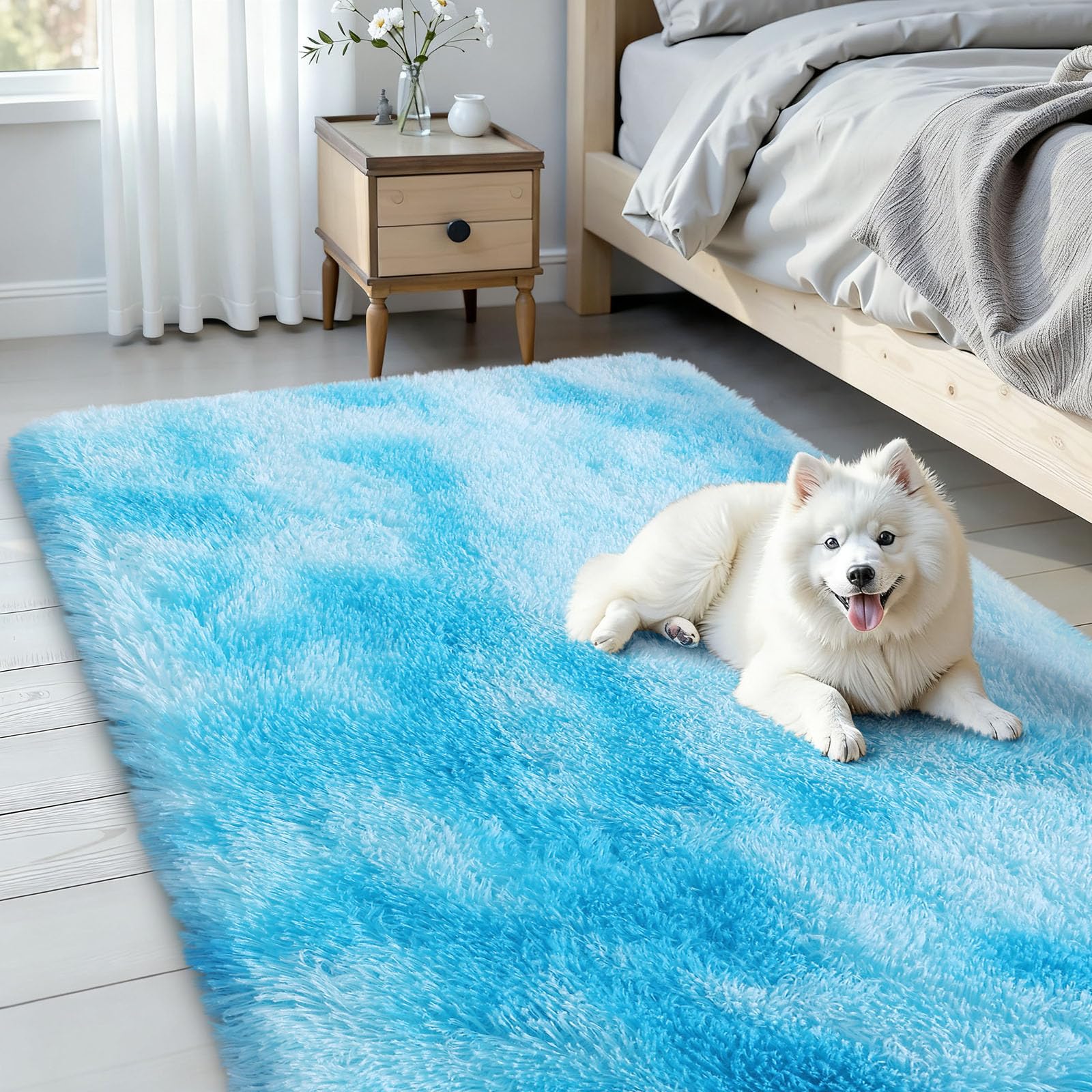 OLANLY Fluffy Area Rug for Living Room Bedroom, 5x8 Feet Soft Shaggy Non-Slip Carpet, Indoor Modern Plush Area Rugs for Kids Girls and Boys, Dorms, Nursery Rooms, Home Decor, Coffee - pokemaOLANLY Fluffy Area Rug for Living Room Bedroom, 5x8 Feet Soft Shaggy Non-Slip Carpet, Indoor Modern Plush Area Rugs for Kids Girls and Boys, Dorms, Nursery Rooms, Home Decor, Coffee