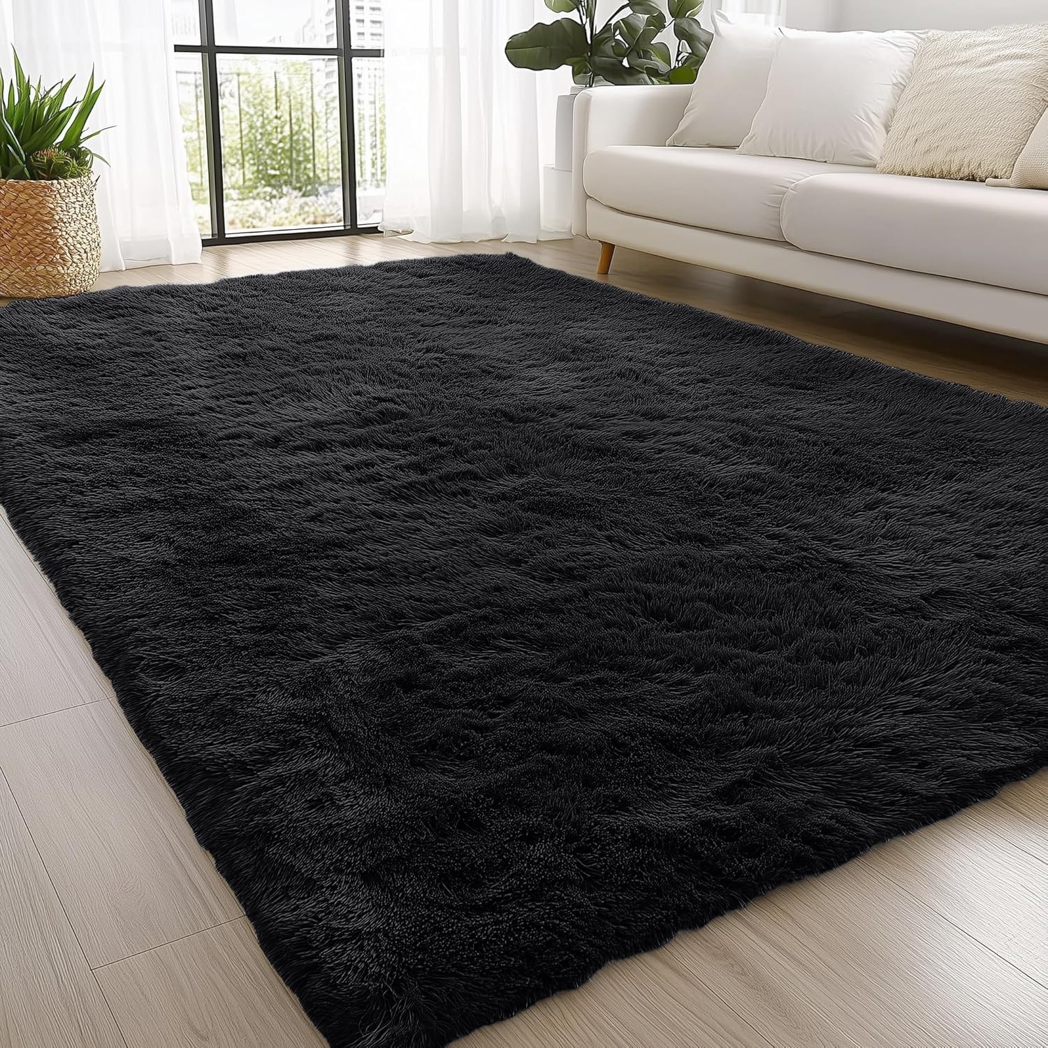 OLANLY Fluffy Area Rug for Living Room Bedroom, 5x8 Feet Soft Shaggy Non-Slip Carpet, Indoor Modern Plush Area Rugs for Kids Girls and Boys, Dorms, Nursery Rooms, Home Decor, Coffee - pokemaOLANLY Fluffy Area Rug for Living Room Bedroom, 5x8 Feet Soft Shaggy Non-Slip Carpet, Indoor Modern Plush Area Rugs for Kids Girls and Boys, Dorms, Nursery Rooms, Home Decor, Coffee