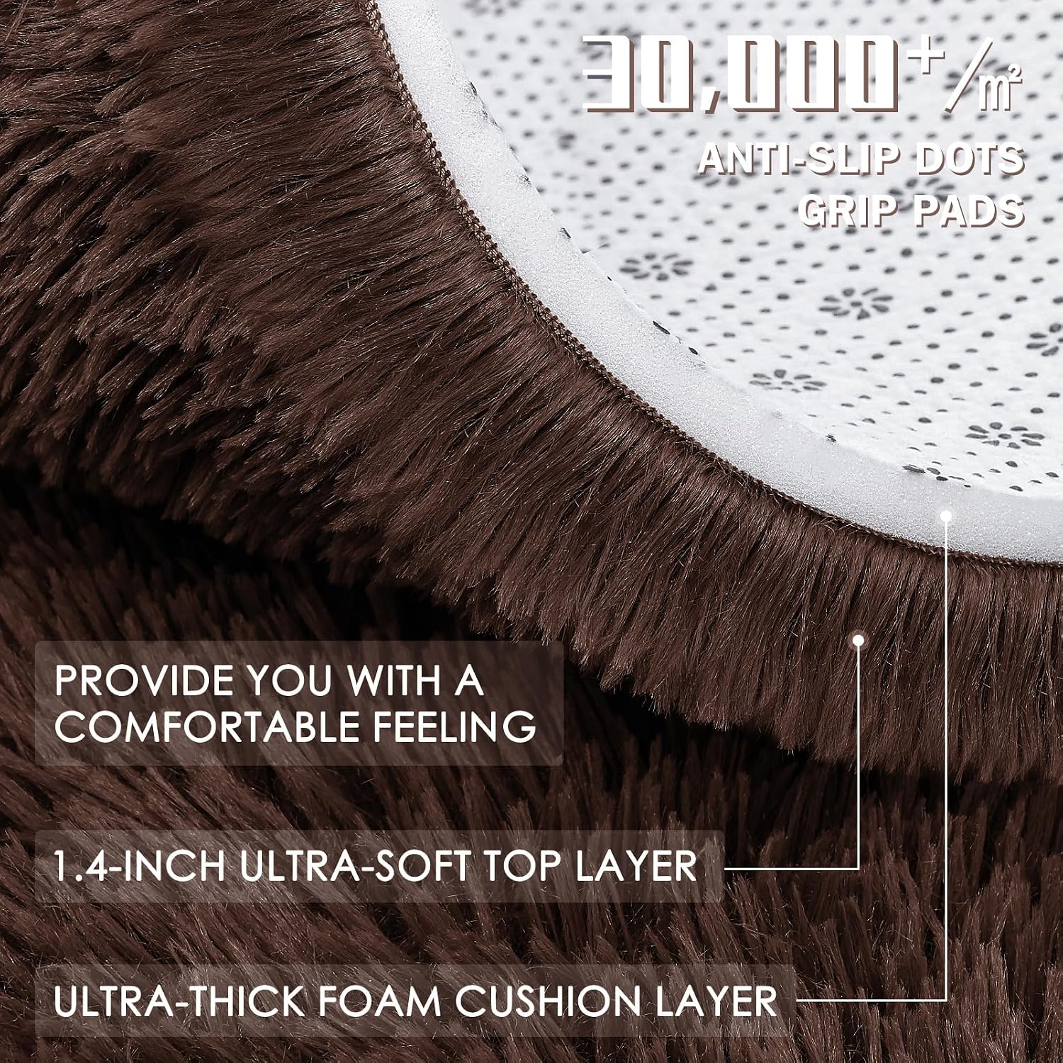 OLANLY Fluffy Area Rug for Living Room Bedroom, 5x8 Feet Soft Shaggy Non-Slip Carpet, Indoor Modern Plush Area Rugs for Kids Girls and Boys, Dorms, Nursery Rooms, Home Decor, Coffee - pokemaOLANLY Fluffy Area Rug for Living Room Bedroom, 5x8 Feet Soft Shaggy Non-Slip Carpet, Indoor Modern Plush Area Rugs for Kids Girls and Boys, Dorms, Nursery Rooms, Home Decor, Coffee