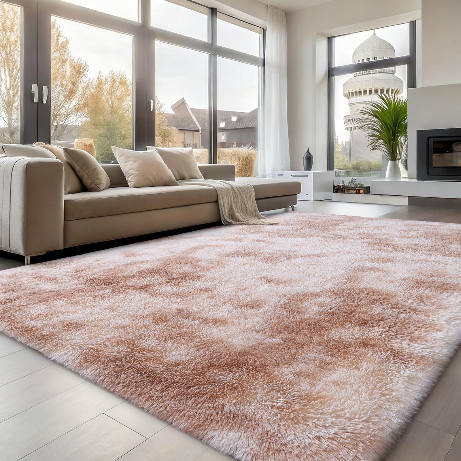 OLANLY Fluffy Area Rug for Living Room Bedroom, 5x8 Feet Soft Shaggy Non-Slip Carpet, Indoor Modern Plush Area Rugs for Kids Girls and Boys, Dorms, Nursery Rooms, Home Decor, Coffee - pokemaOLANLY Fluffy Area Rug for Living Room Bedroom, 5x8 Feet Soft Shaggy Non-Slip Carpet, Indoor Modern Plush Area Rugs for Kids Girls and Boys, Dorms, Nursery Rooms, Home Decor, Coffee