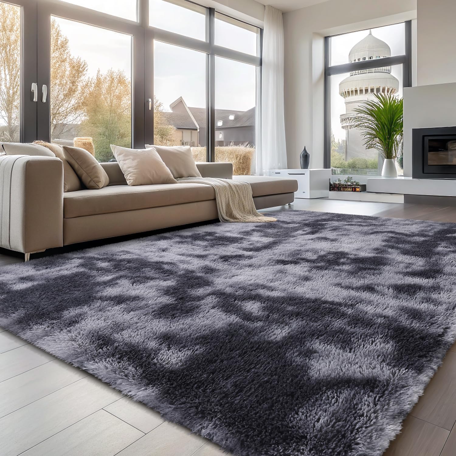 OLANLY Fluffy Area Rug for Living Room Bedroom, 5x8 Feet Soft Shaggy Non-Slip Carpet, Indoor Modern Plush Area Rugs for Kids Girls and Boys, Dorms, Nursery Rooms, Home Decor, Coffee - pokemaOLANLY Fluffy Area Rug for Living Room Bedroom, 5x8 Feet Soft Shaggy Non-Slip Carpet, Indoor Modern Plush Area Rugs for Kids Girls and Boys, Dorms, Nursery Rooms, Home Decor, Coffee