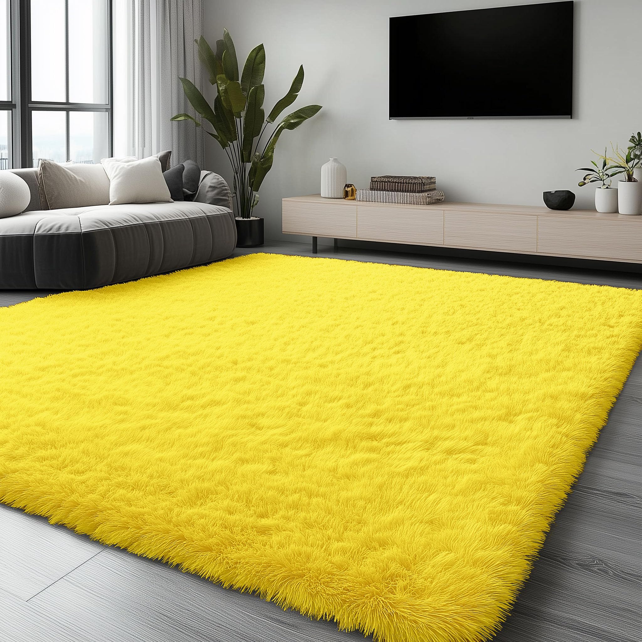 OLANLY Fluffy Area Rug for Living Room Bedroom, 5x8 Feet Soft Shaggy Non-Slip Carpet, Indoor Modern Plush Area Rugs for Kids Girls and Boys, Dorms, Nursery Rooms, Home Decor, Coffee - pokemaOLANLY Fluffy Area Rug for Living Room Bedroom, 5x8 Feet Soft Shaggy Non-Slip Carpet, Indoor Modern Plush Area Rugs for Kids Girls and Boys, Dorms, Nursery Rooms, Home Decor, Coffee