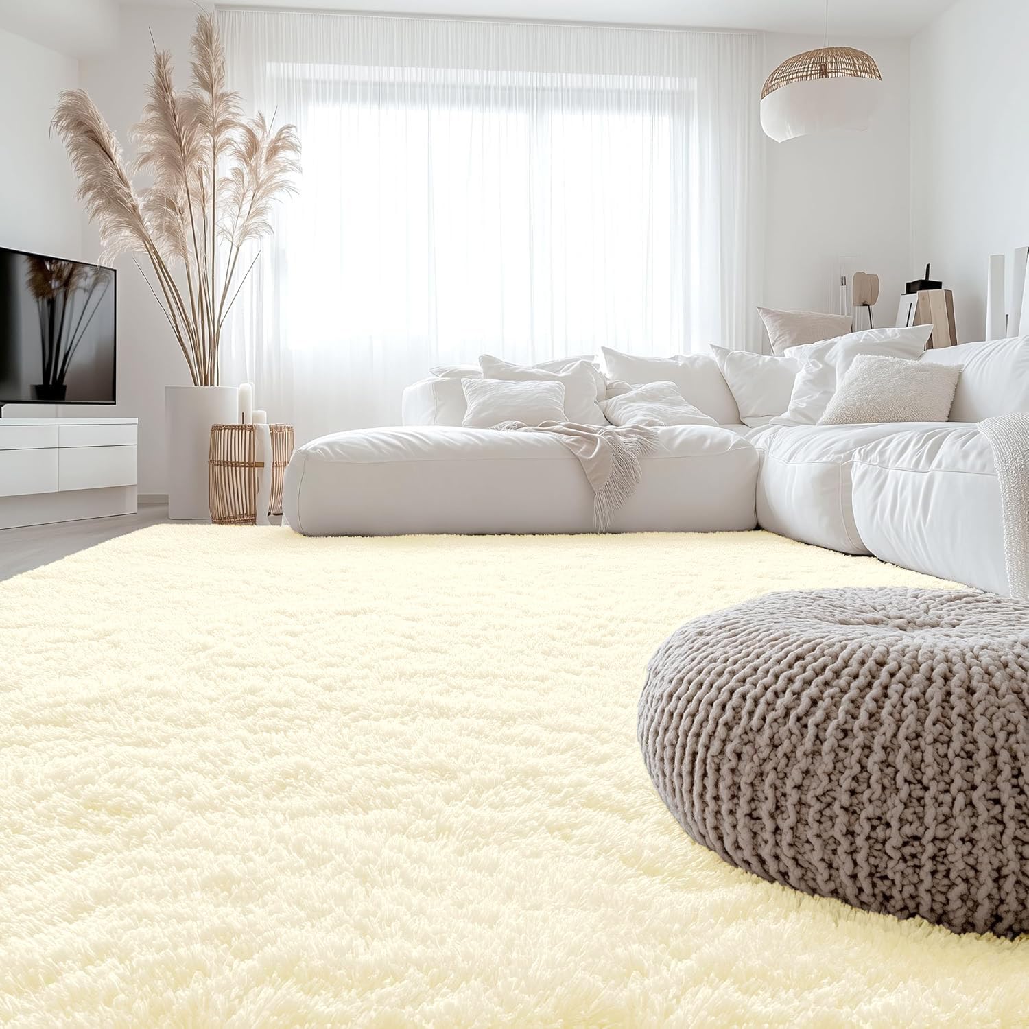 OLANLY Fluffy Area Rug for Living Room Bedroom, 5x8 Feet Soft Shaggy Non-Slip Carpet, Indoor Modern Plush Area Rugs for Kids Girls and Boys, Dorms, Nursery Rooms, Home Decor, Coffee - pokemaOLANLY Fluffy Area Rug for Living Room Bedroom, 5x8 Feet Soft Shaggy Non-Slip Carpet, Indoor Modern Plush Area Rugs for Kids Girls and Boys, Dorms, Nursery Rooms, Home Decor, Coffee