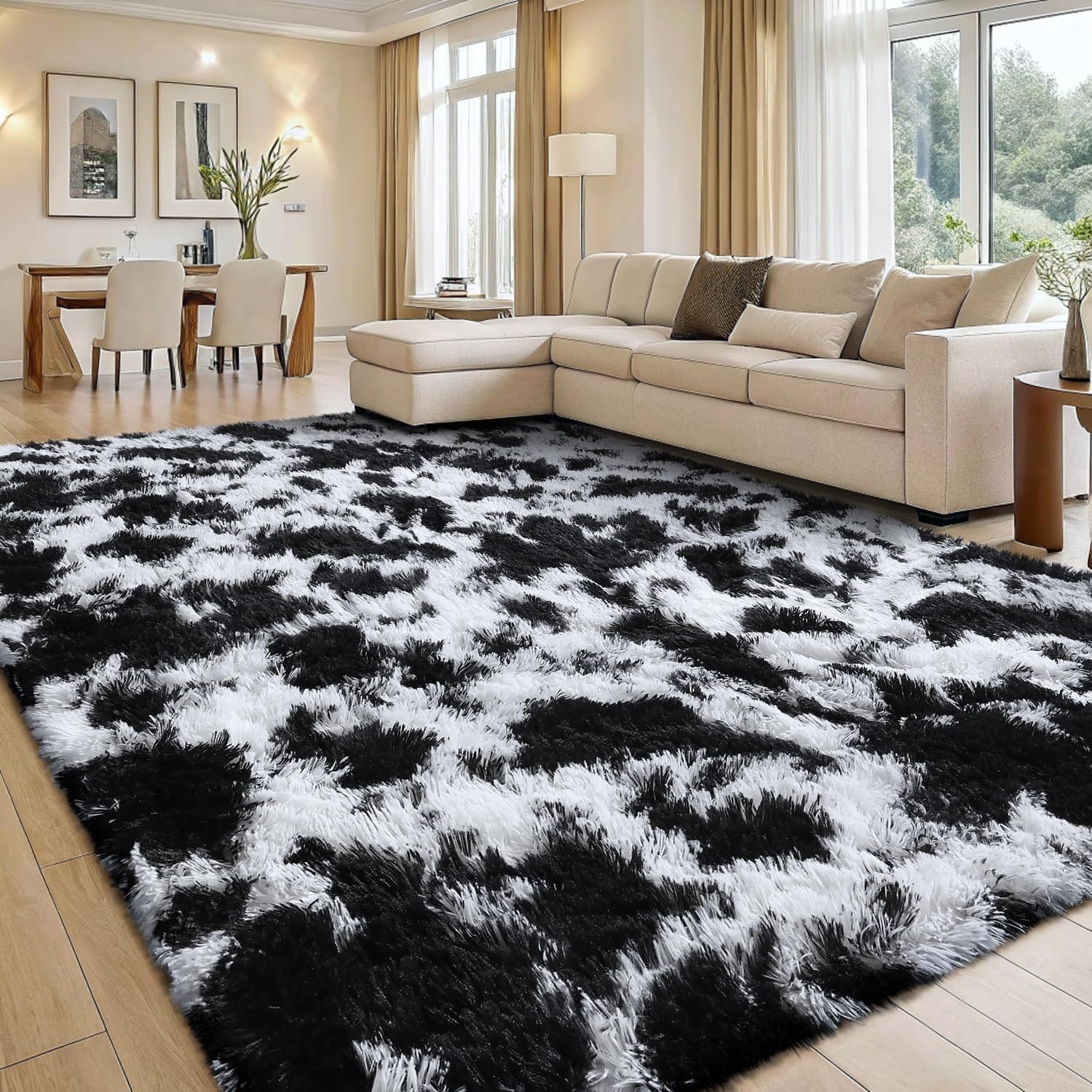 OLANLY Fluffy Area Rug for Living Room Bedroom, 5x8 Feet Soft Shaggy Non-Slip Carpet, Indoor Modern Plush Area Rugs for Kids Girls and Boys, Dorms, Nursery Rooms, Home Decor, Coffee - pokemaOLANLY Fluffy Area Rug for Living Room Bedroom, 5x8 Feet Soft Shaggy Non-Slip Carpet, Indoor Modern Plush Area Rugs for Kids Girls and Boys, Dorms, Nursery Rooms, Home Decor, Coffee