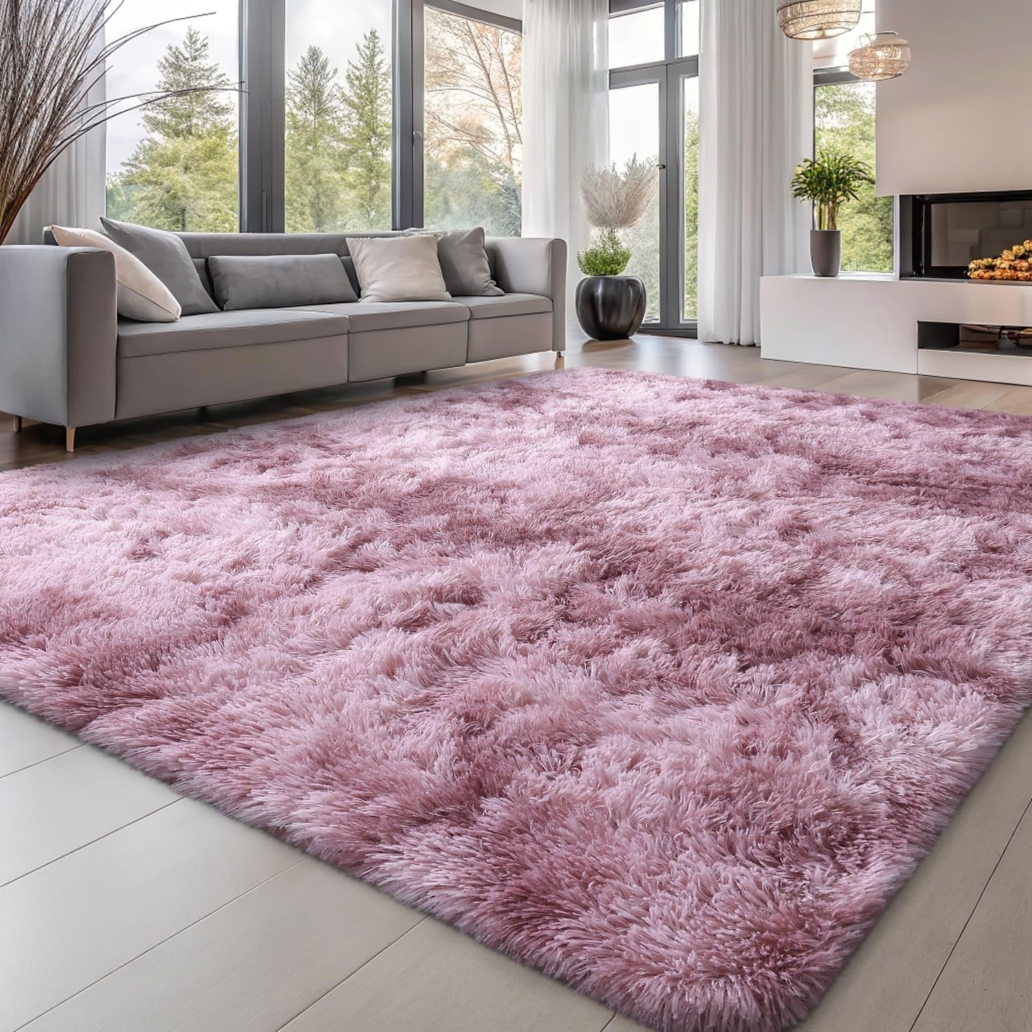 OLANLY Fluffy Area Rug for Living Room Bedroom, 5x8 Feet Soft Shaggy Non-Slip Carpet, Indoor Modern Plush Area Rugs for Kids Girls and Boys, Dorms, Nursery Rooms, Home Decor, Coffee - pokemaOLANLY Fluffy Area Rug for Living Room Bedroom, 5x8 Feet Soft Shaggy Non-Slip Carpet, Indoor Modern Plush Area Rugs for Kids Girls and Boys, Dorms, Nursery Rooms, Home Decor, Coffee