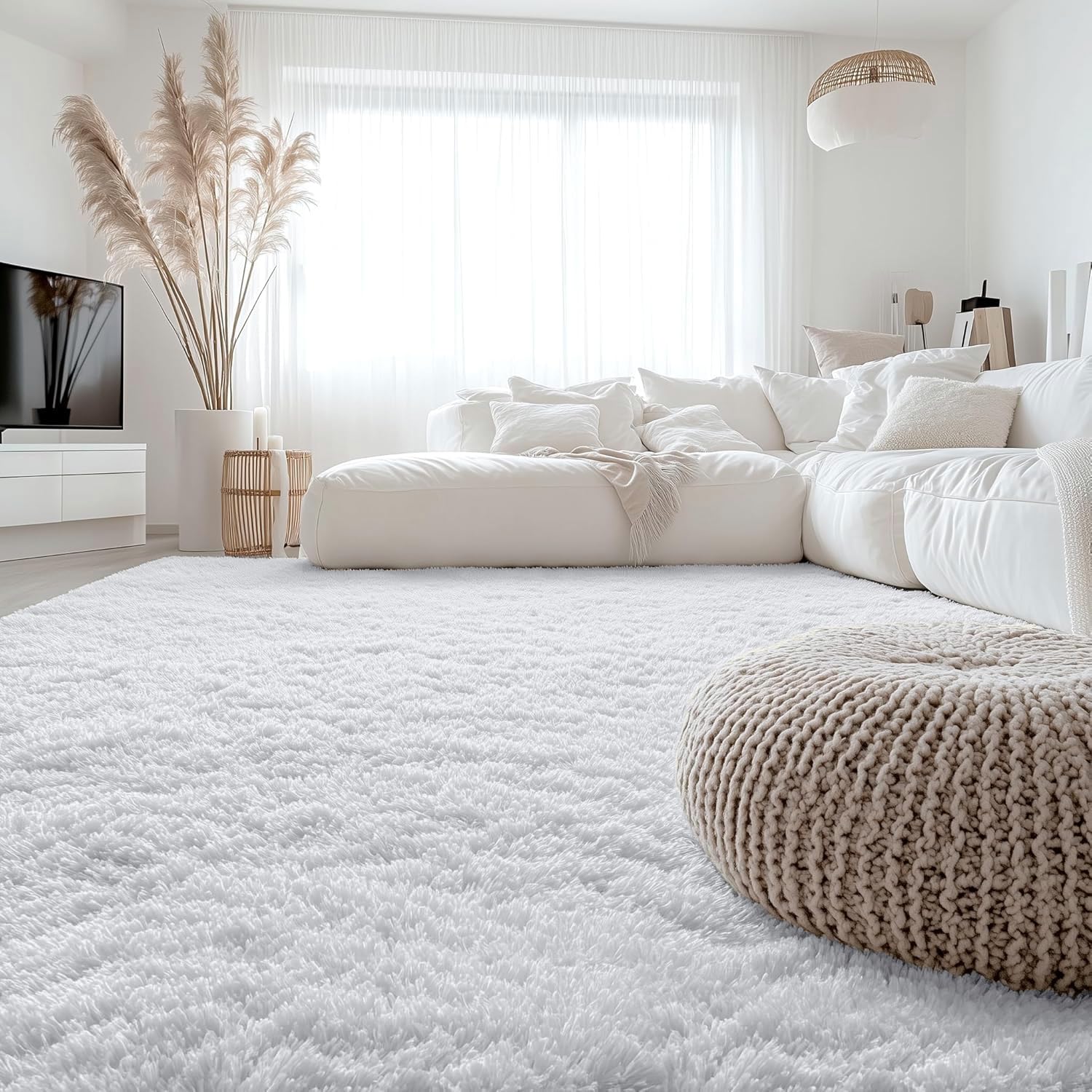 OLANLY Fluffy Area Rug for Living Room Bedroom, 5x8 Feet Soft Shaggy Non-Slip Carpet, Indoor Modern Plush Area Rugs for Kids Girls and Boys, Dorms, Nursery Rooms, Home Decor, Coffee - pokemaOLANLY Fluffy Area Rug for Living Room Bedroom, 5x8 Feet Soft Shaggy Non-Slip Carpet, Indoor Modern Plush Area Rugs for Kids Girls and Boys, Dorms, Nursery Rooms, Home Decor, Coffee