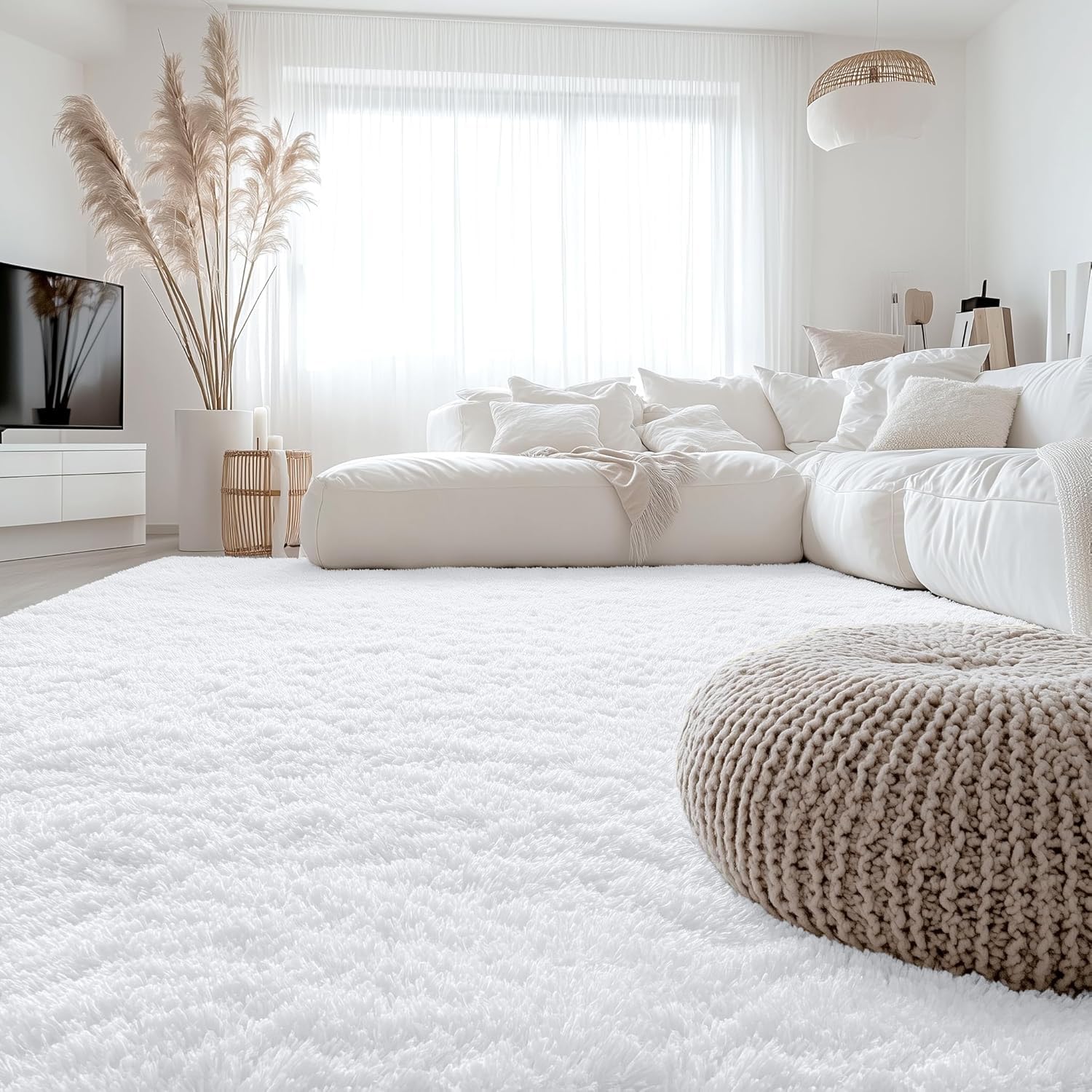 OLANLY Fluffy Area Rug for Living Room Bedroom, 5x8 Feet Soft Shaggy Non-Slip Carpet, Indoor Modern Plush Area Rugs for Kids Girls and Boys, Dorms, Nursery Rooms, Home Decor, Coffee - pokemaOLANLY Fluffy Area Rug for Living Room Bedroom, 5x8 Feet Soft Shaggy Non-Slip Carpet, Indoor Modern Plush Area Rugs for Kids Girls and Boys, Dorms, Nursery Rooms, Home Decor, Coffee
