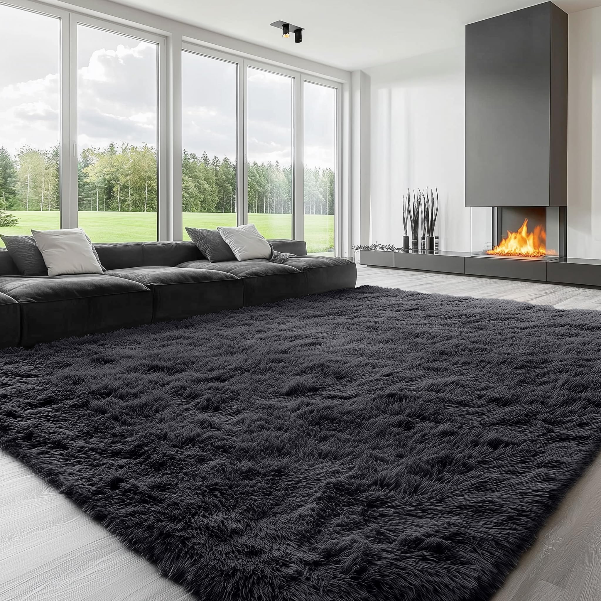 OLANLY Fluffy Area Rug for Living Room Bedroom, 5x8 Feet Soft Shaggy Non-Slip Carpet, Indoor Modern Plush Area Rugs for Kids Girls and Boys, Dorms, Nursery Rooms, Home Decor, Coffee - pokemaOLANLY Fluffy Area Rug for Living Room Bedroom, 5x8 Feet Soft Shaggy Non-Slip Carpet, Indoor Modern Plush Area Rugs for Kids Girls and Boys, Dorms, Nursery Rooms, Home Decor, Coffee