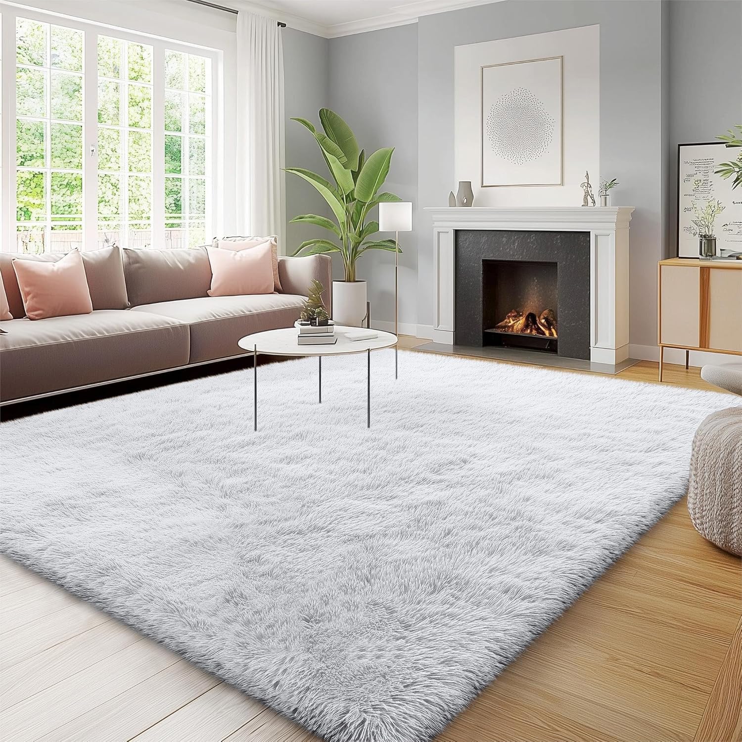 OLANLY Fluffy Area Rug for Living Room Bedroom, 5x8 Feet Soft Shaggy Non-Slip Carpet, Indoor Modern Plush Area Rugs for Kids Girls and Boys, Dorms, Nursery Rooms, Home Decor, Coffee - pokemaOLANLY Fluffy Area Rug for Living Room Bedroom, 5x8 Feet Soft Shaggy Non-Slip Carpet, Indoor Modern Plush Area Rugs for Kids Girls and Boys, Dorms, Nursery Rooms, Home Decor, Coffee