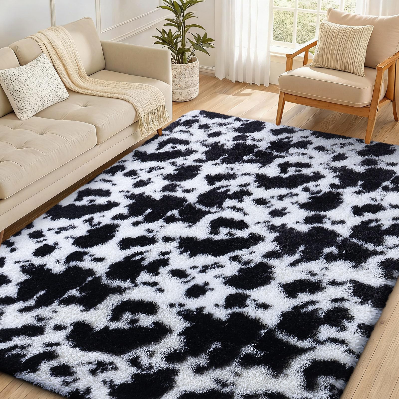 OLANLY Fluffy Area Rug for Living Room Bedroom, 5x8 Feet Soft Shaggy Non-Slip Carpet, Indoor Modern Plush Area Rugs for Kids Girls and Boys, Dorms, Nursery Rooms, Home Decor, Coffee - pokemaOLANLY Fluffy Area Rug for Living Room Bedroom, 5x8 Feet Soft Shaggy Non-Slip Carpet, Indoor Modern Plush Area Rugs for Kids Girls and Boys, Dorms, Nursery Rooms, Home Decor, Coffee